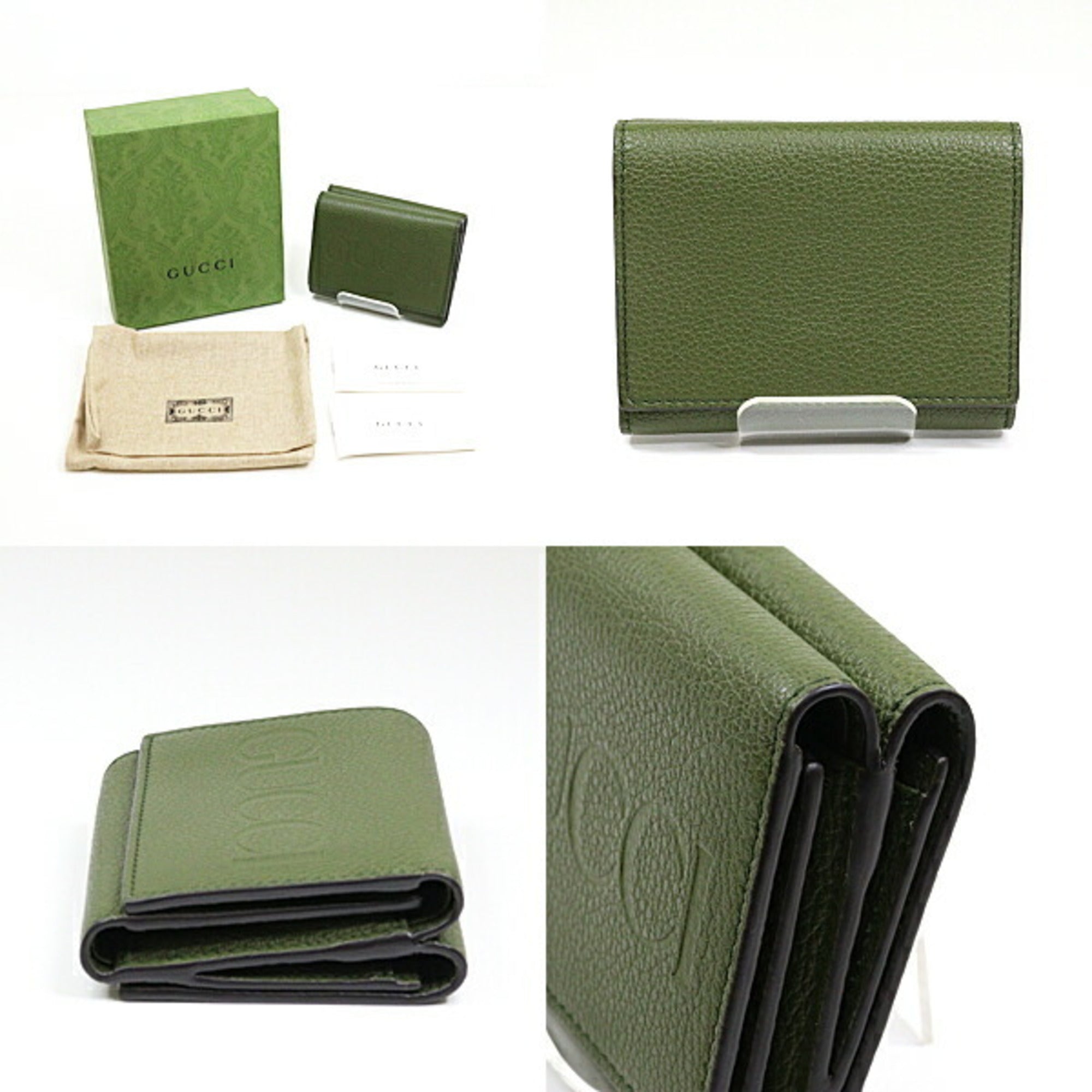 Gucci Tri Fold Wallet Forest Green Khaki 731694