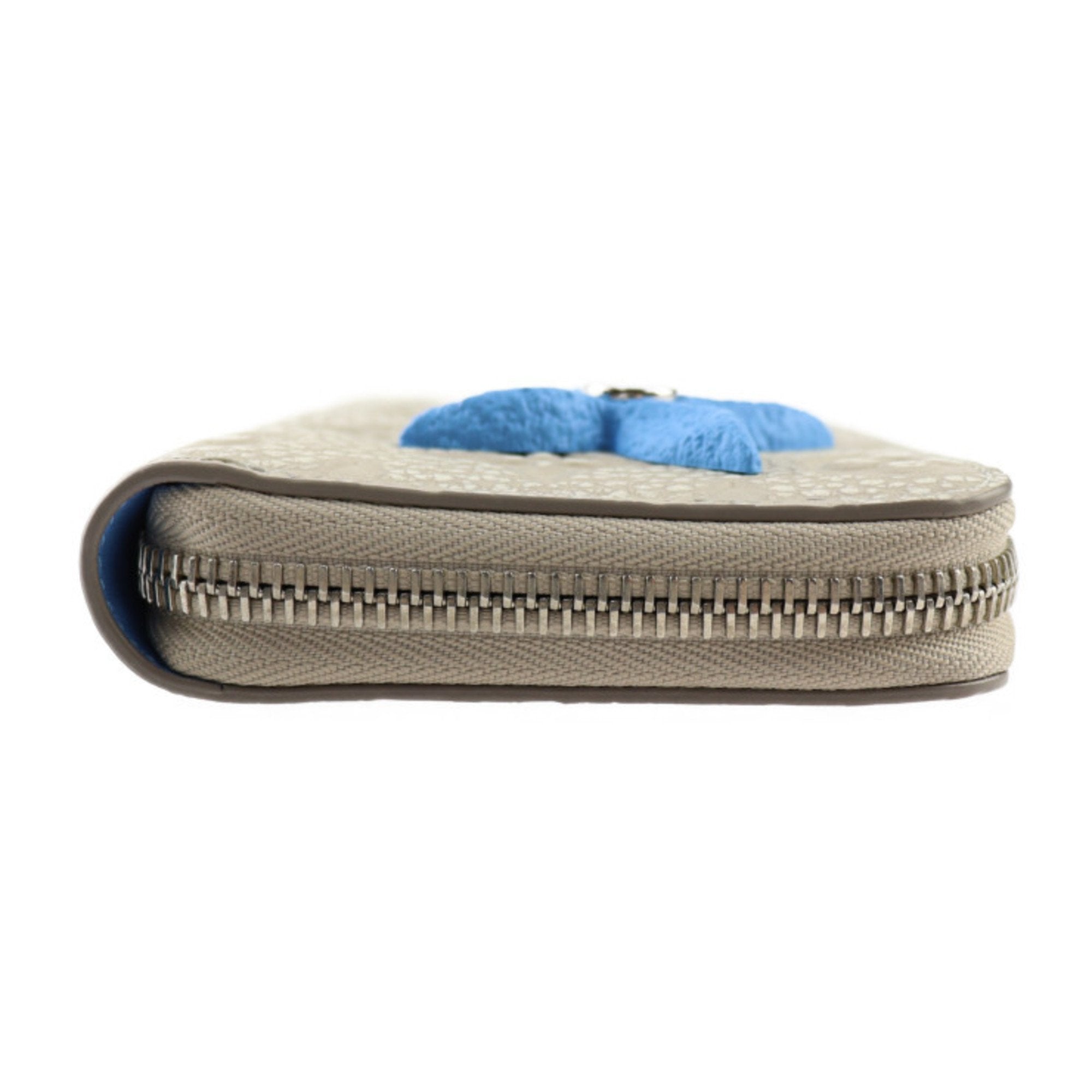 Louis Vuitton Zippy Wallet Vertical Monogram Long M81573 Taurillon Leather Chalk White Light Blue Round Vuitton