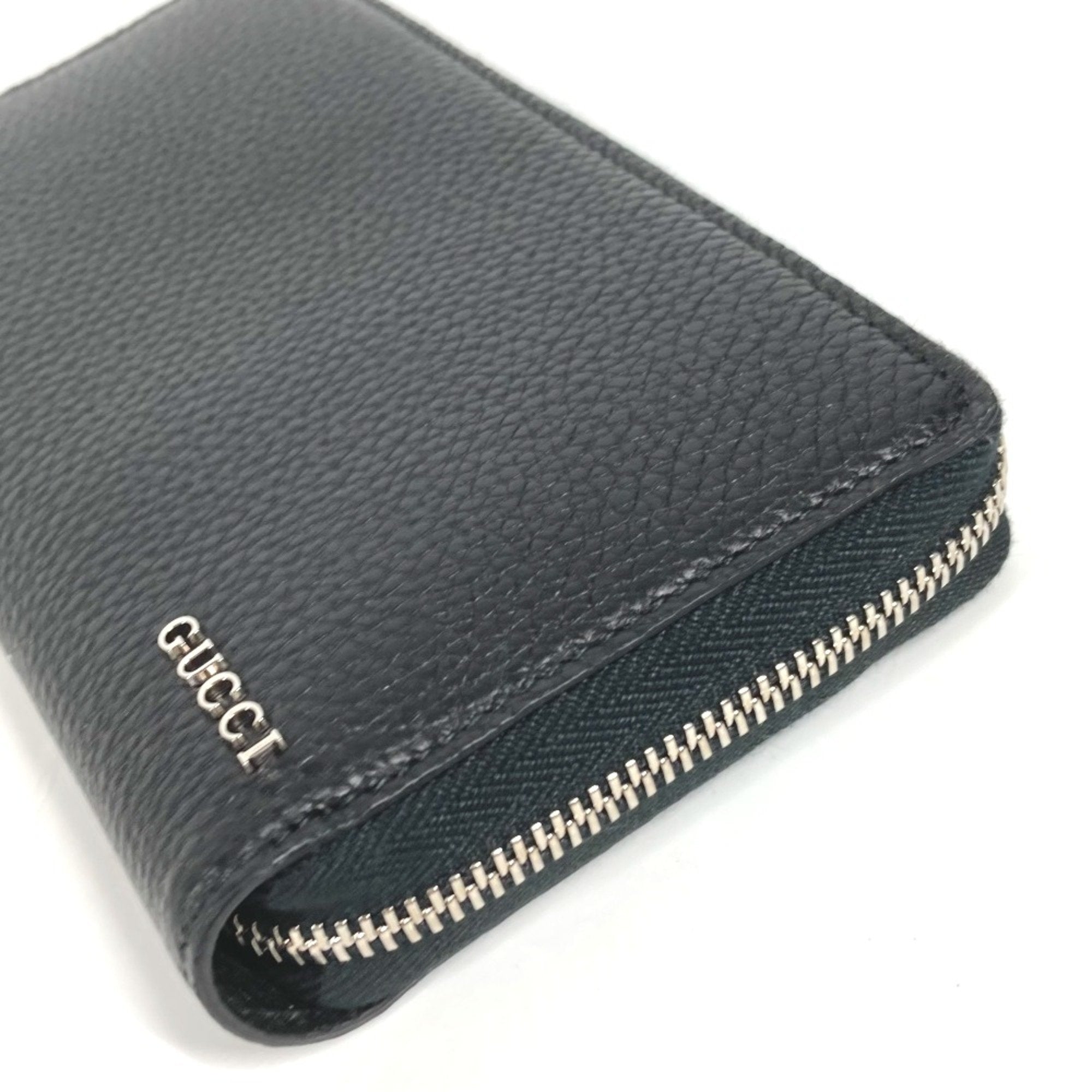 Gucci 771154 Long Wallet Zip Around Long Wallet Black