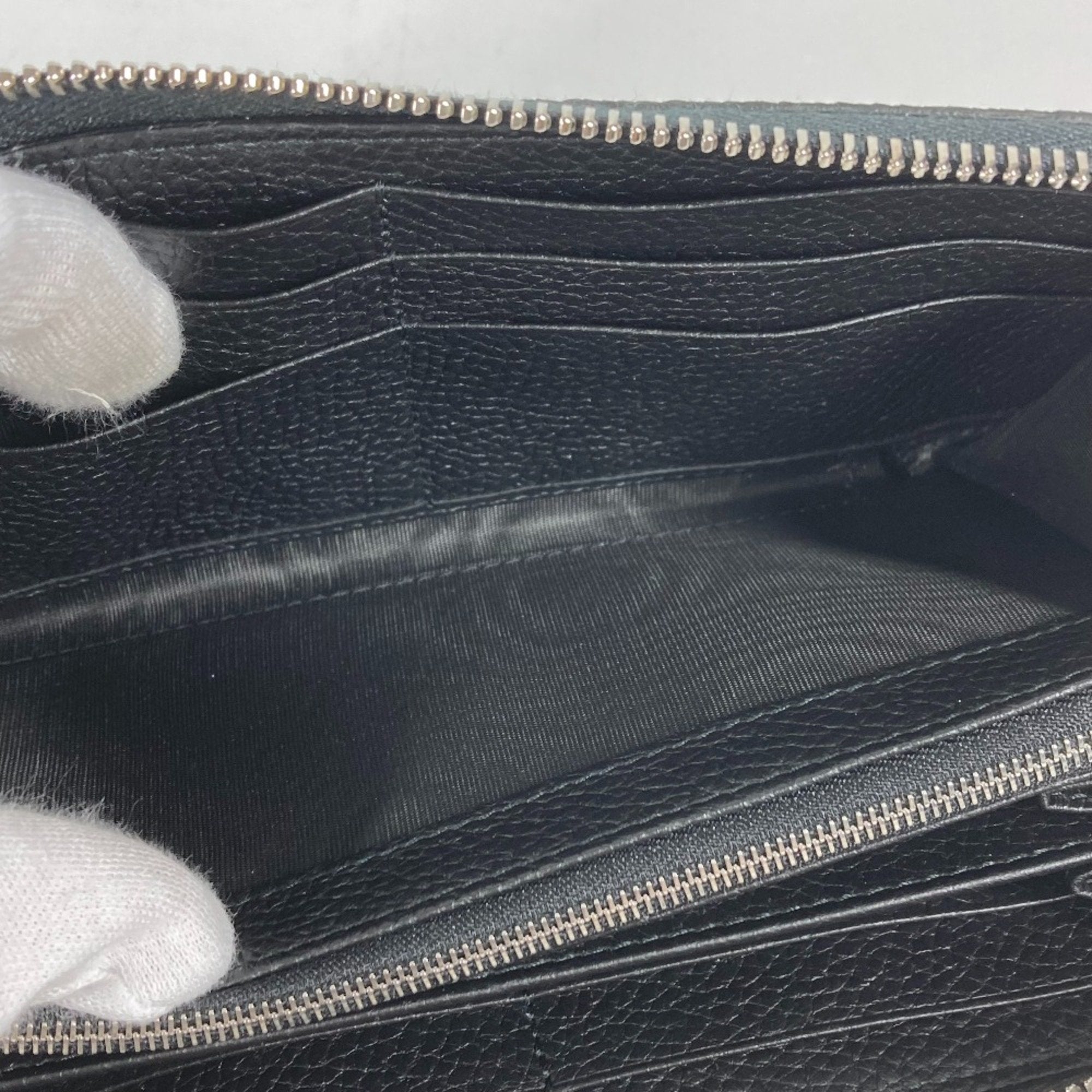 Gucci 771154 Long Wallet Zip Around Long Wallet Black