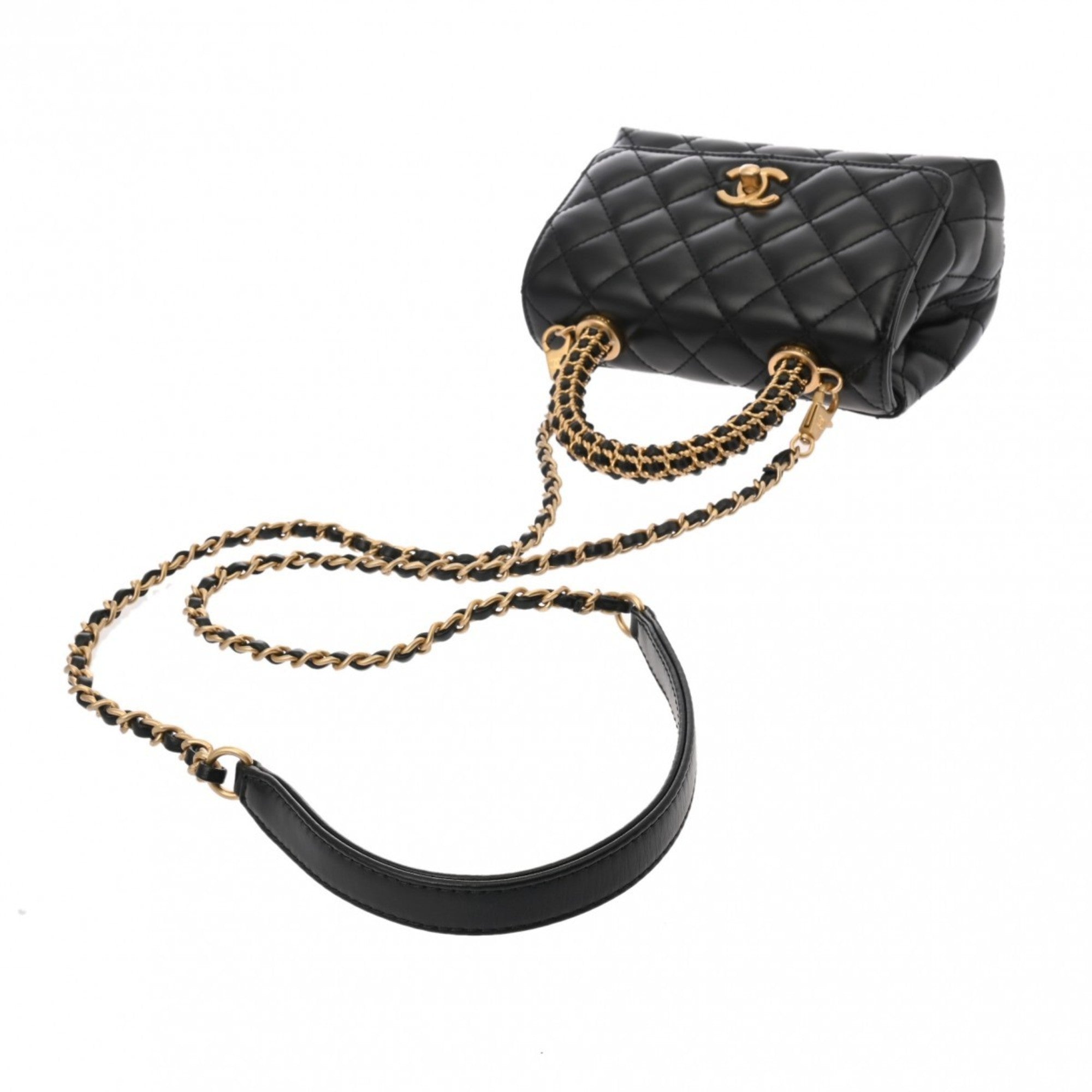 Chanel Matelasse Xxs Black As2215 Women's Calfskin Handbag