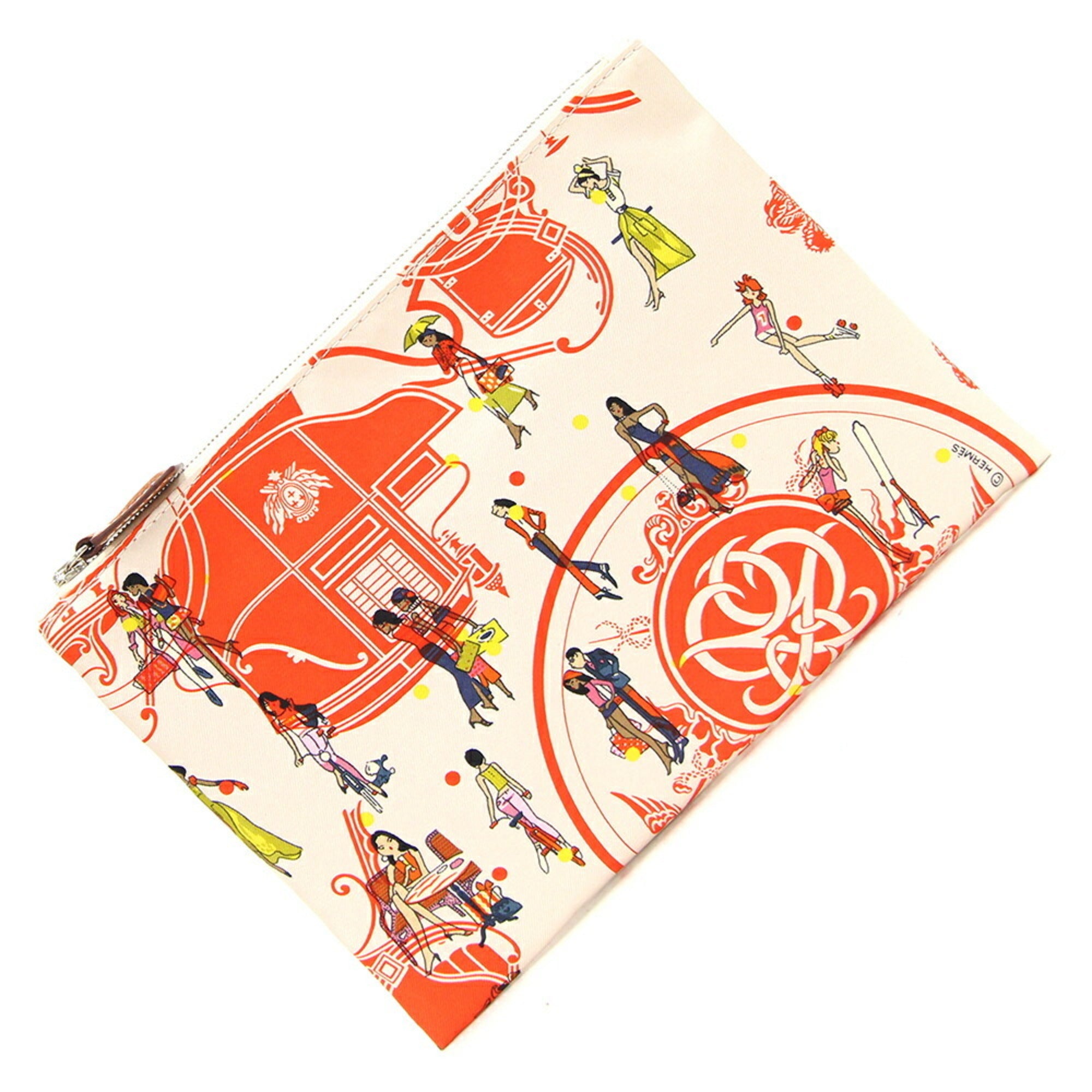 Hermes Pouch Silky Pocket Case Multicolor Silk Women's Hermes