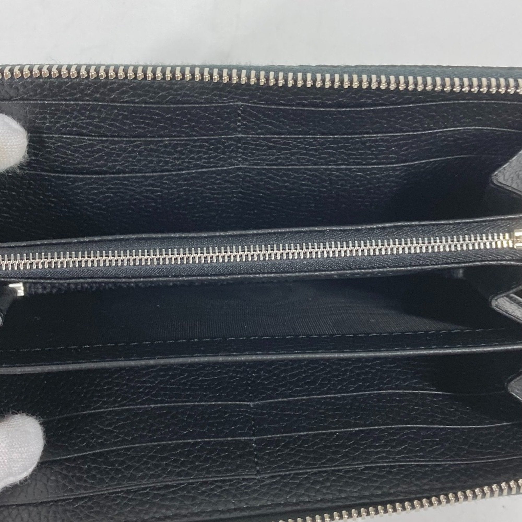 Gucci 771154 Long Wallet Zip Around Long Wallet Black