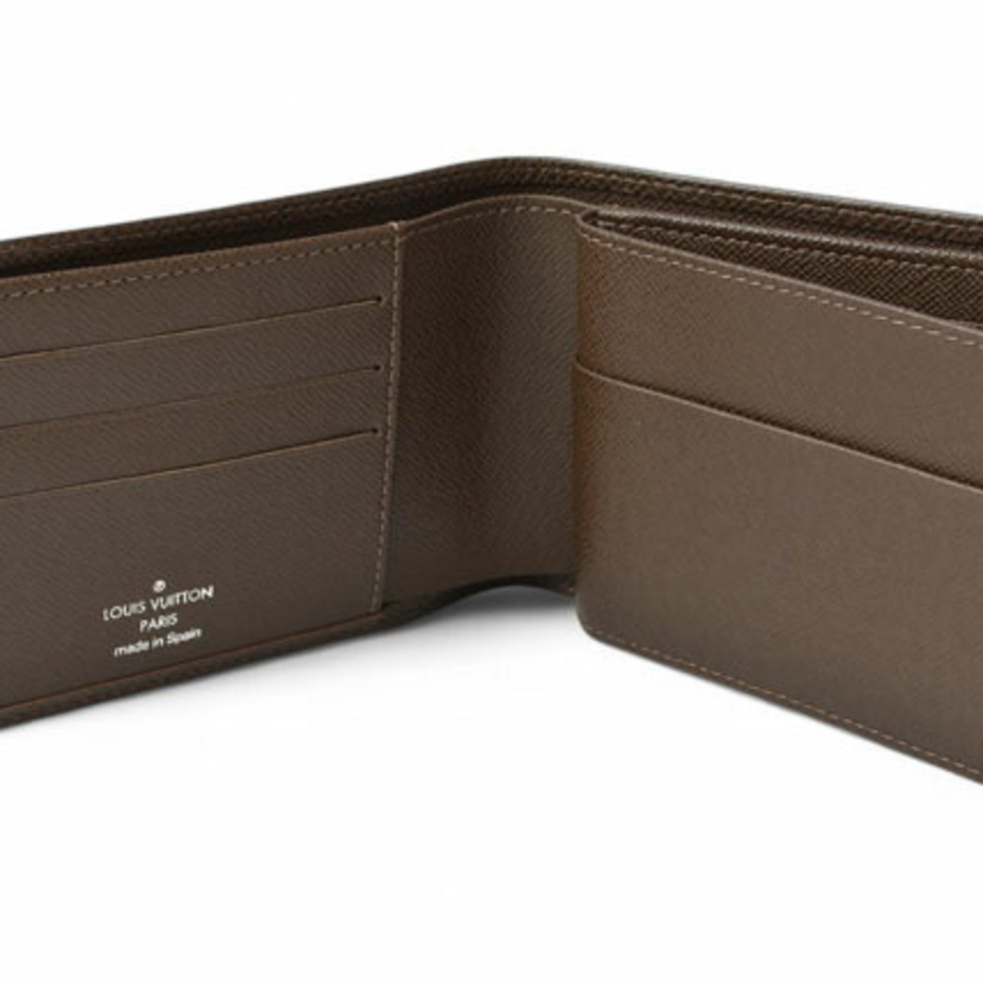 Louis Vuitton Folding Wallet Billfold Portobier 3 Vole Grisli M30428