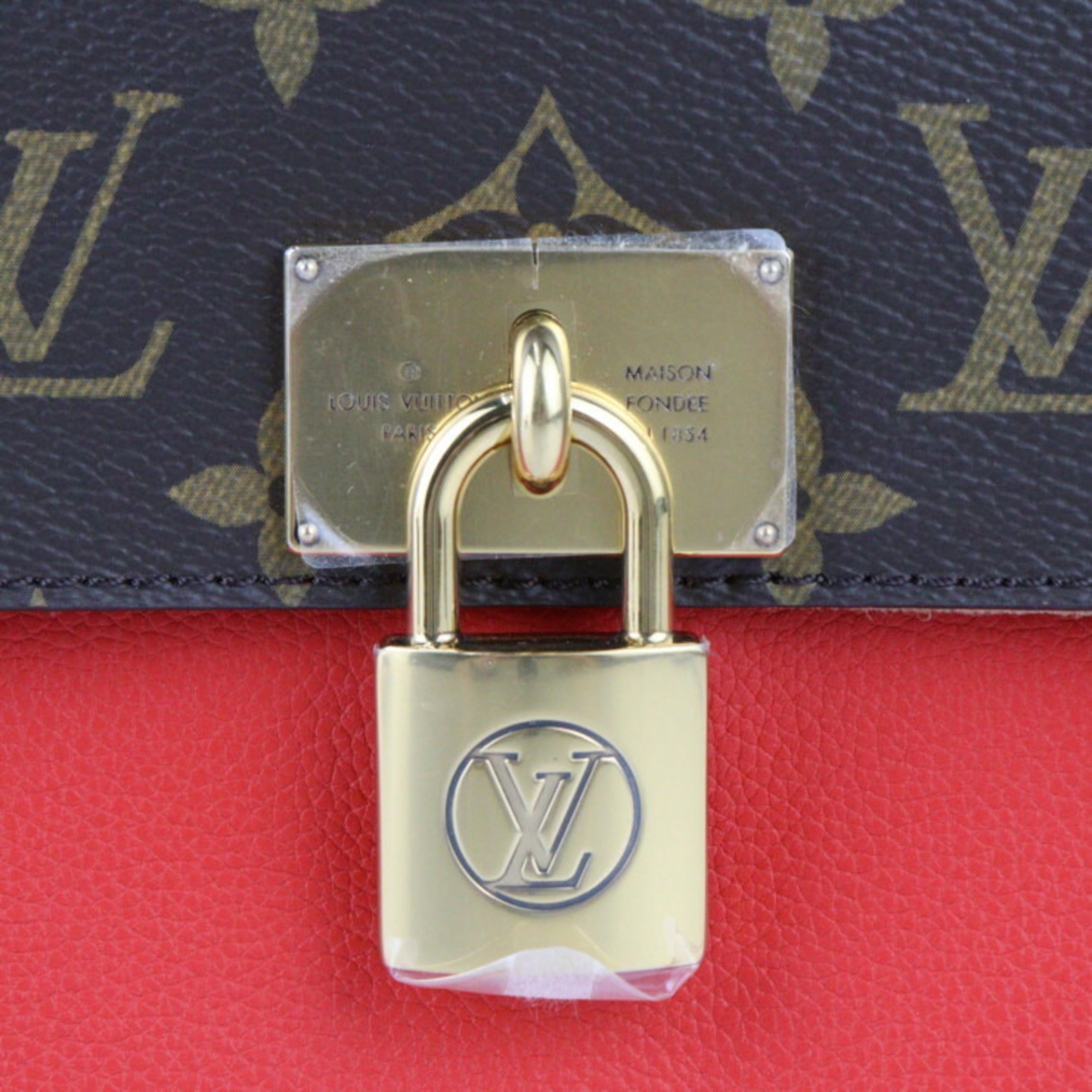 Louis Vuitton Marignan Handbag Coquelicot Leather Brown M44286