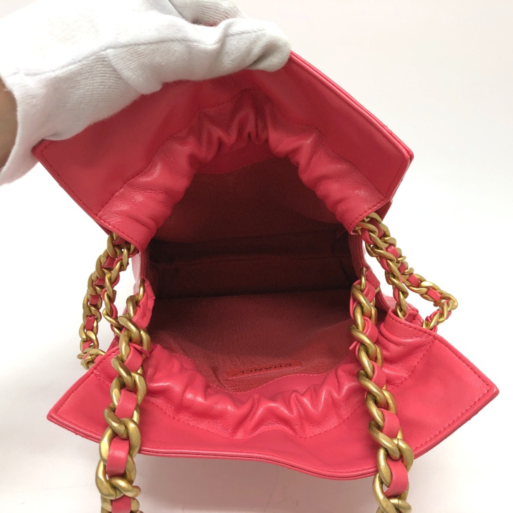 Chanel Chain Hand Bag Pink Gold Hardware