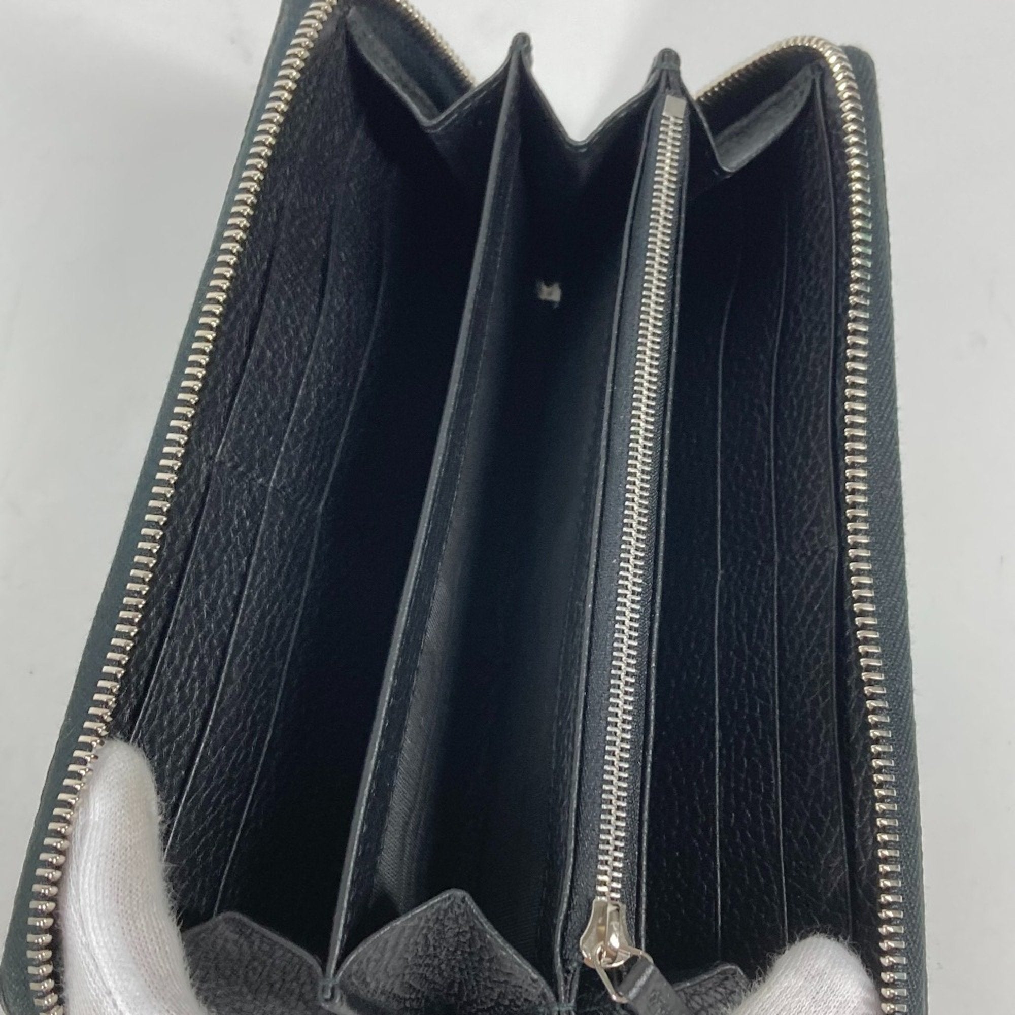 Gucci 771154 Long Wallet Zip Around Long Wallet Black