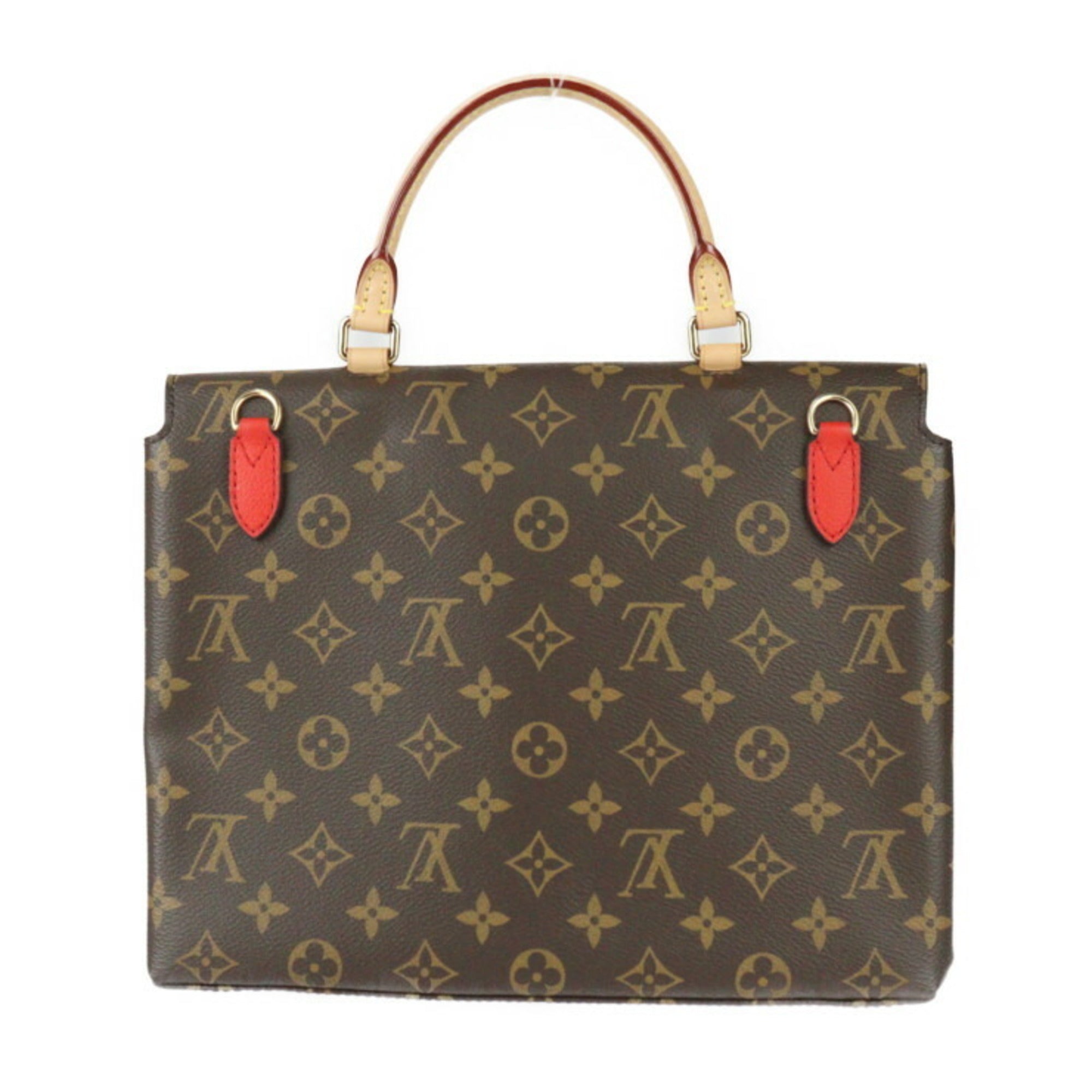 Louis Vuitton Marignan Handbag Coquelicot Leather Brown M44286
