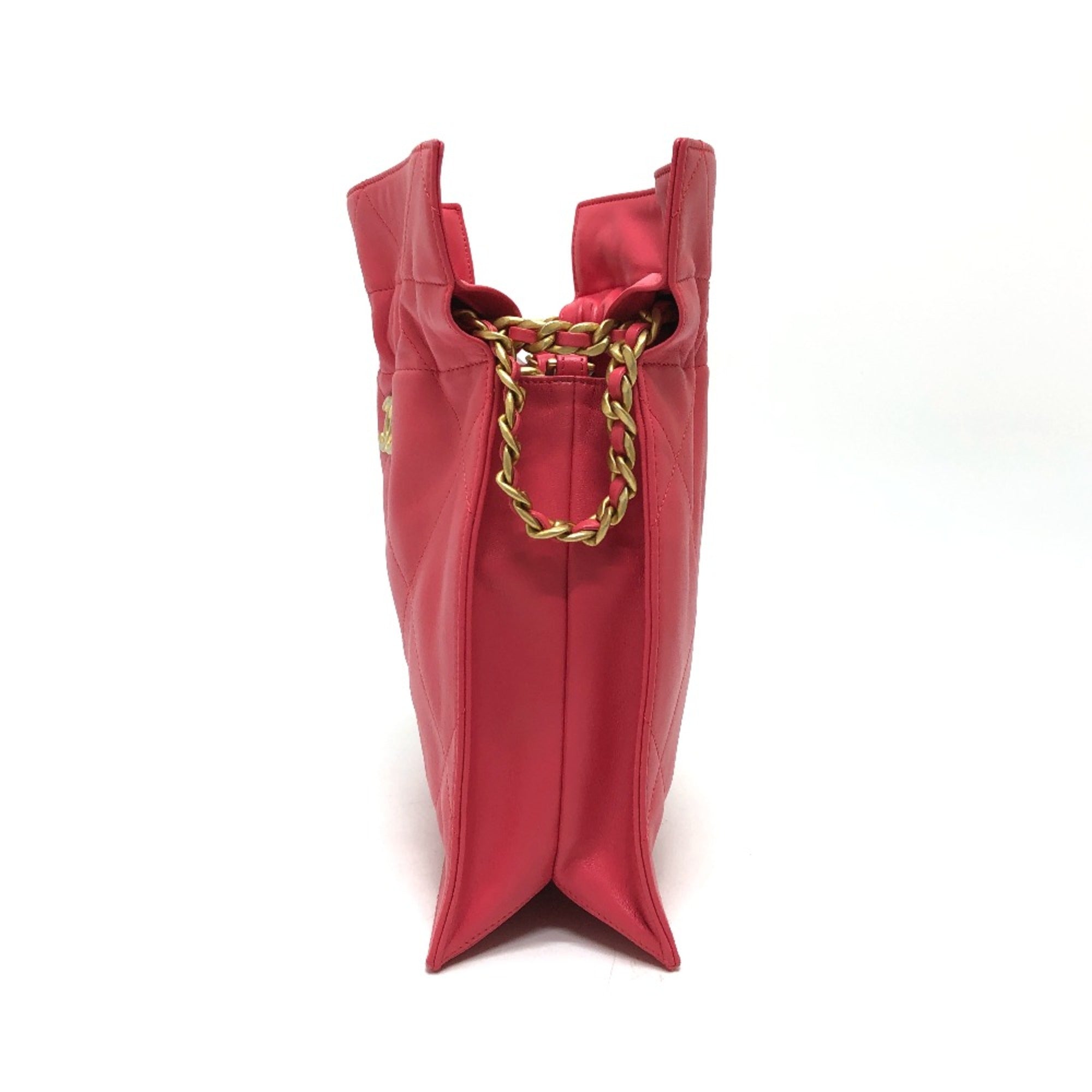 Chanel Chain Hand Bag Pink Gold Hardware