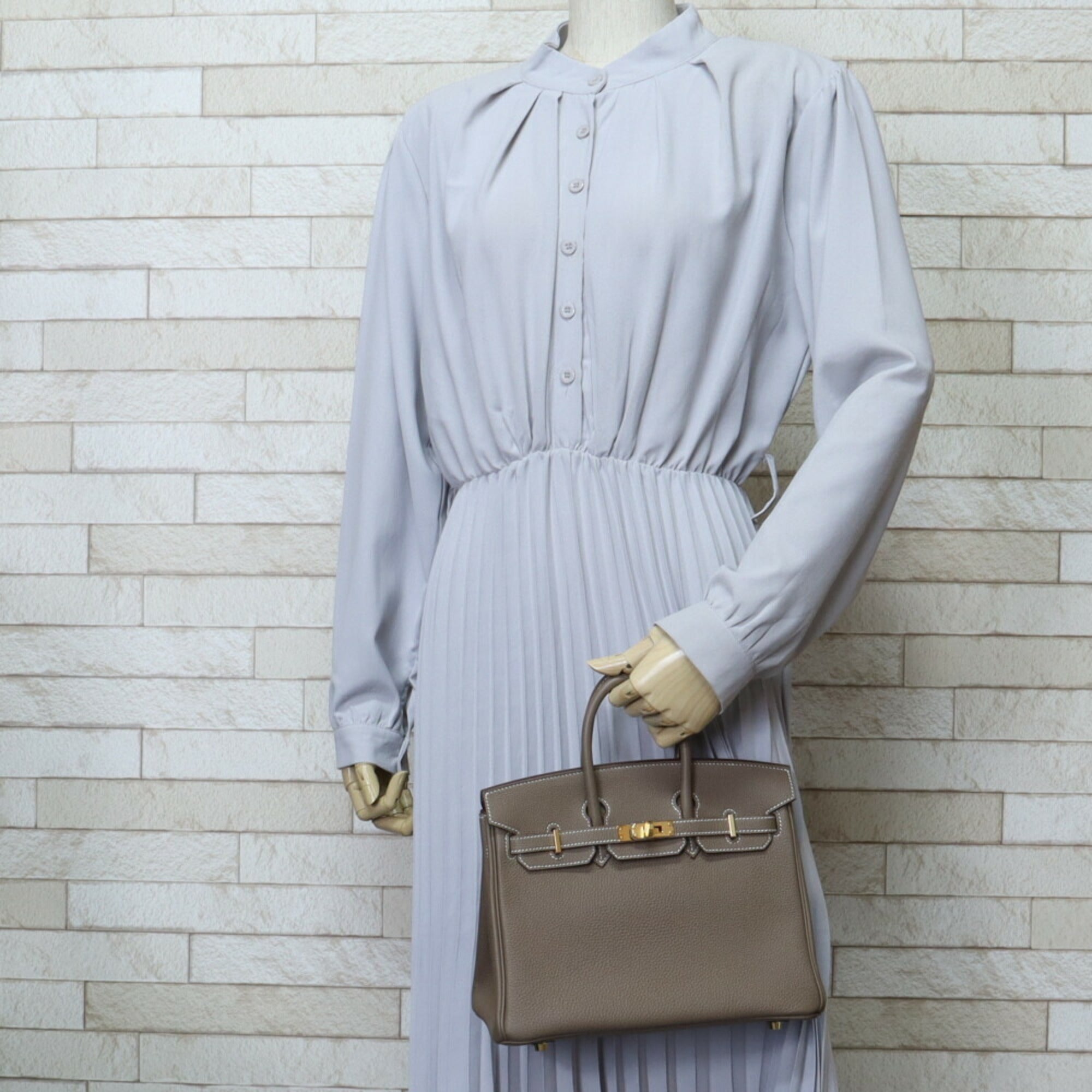 Hermes Birkin 25 Handbag Togo Beige Women's Hermes