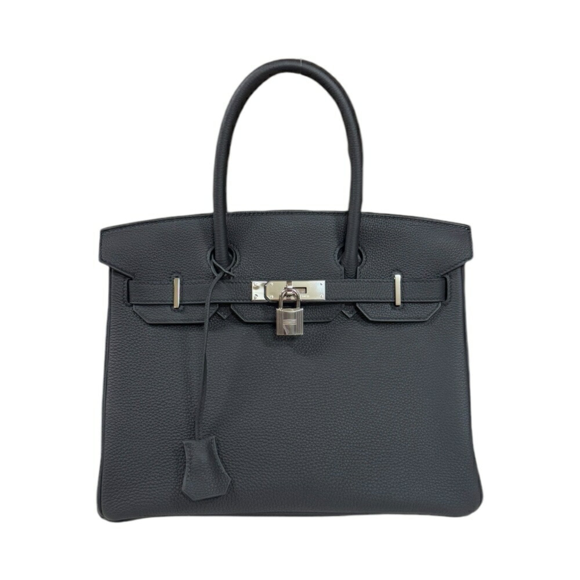 Hermes Birkin 30 Handbag Leather Black Women's Hermes