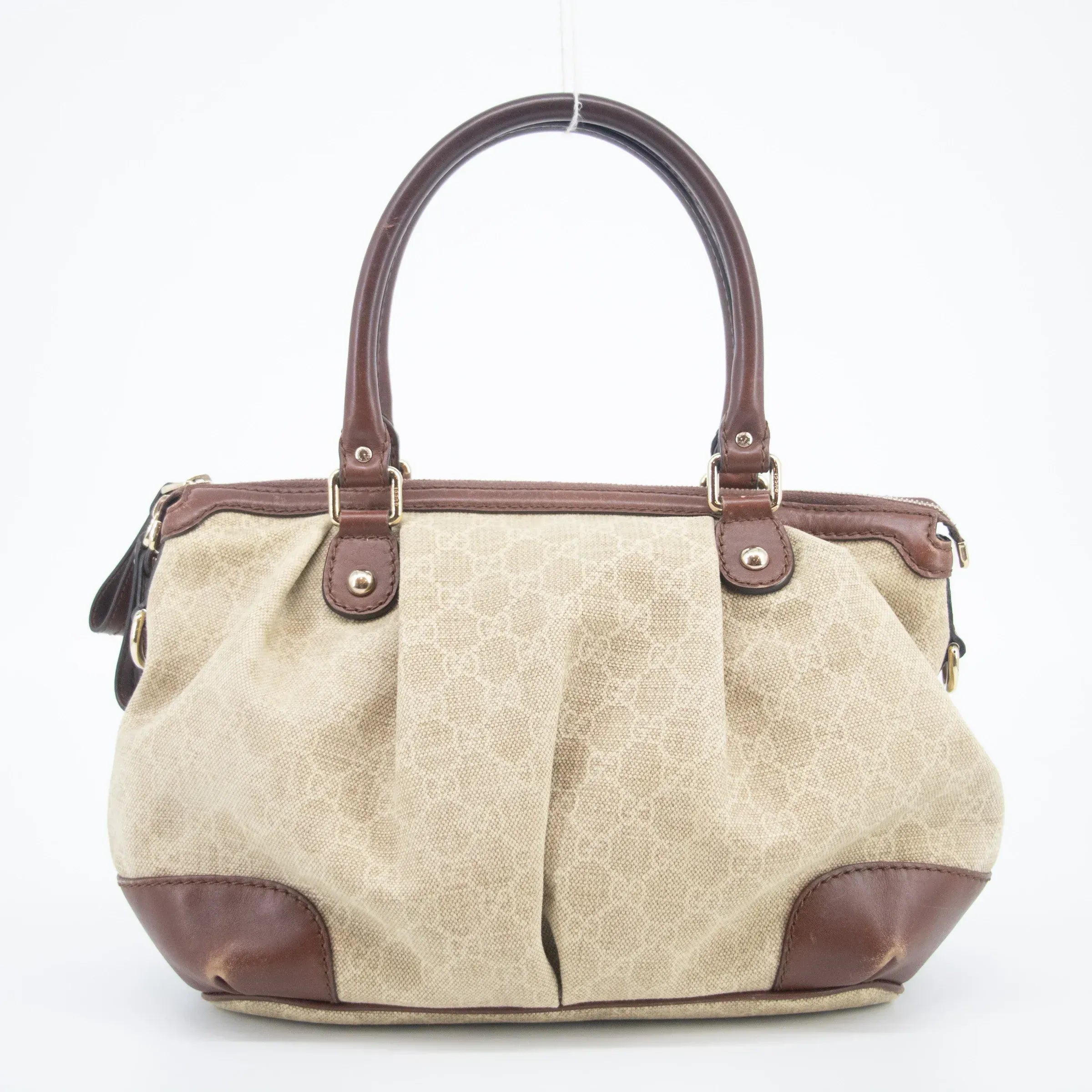 Pre-Owned Authentic Gucci Brown Interlocking GG Canvas x Leather Shoulder Bag