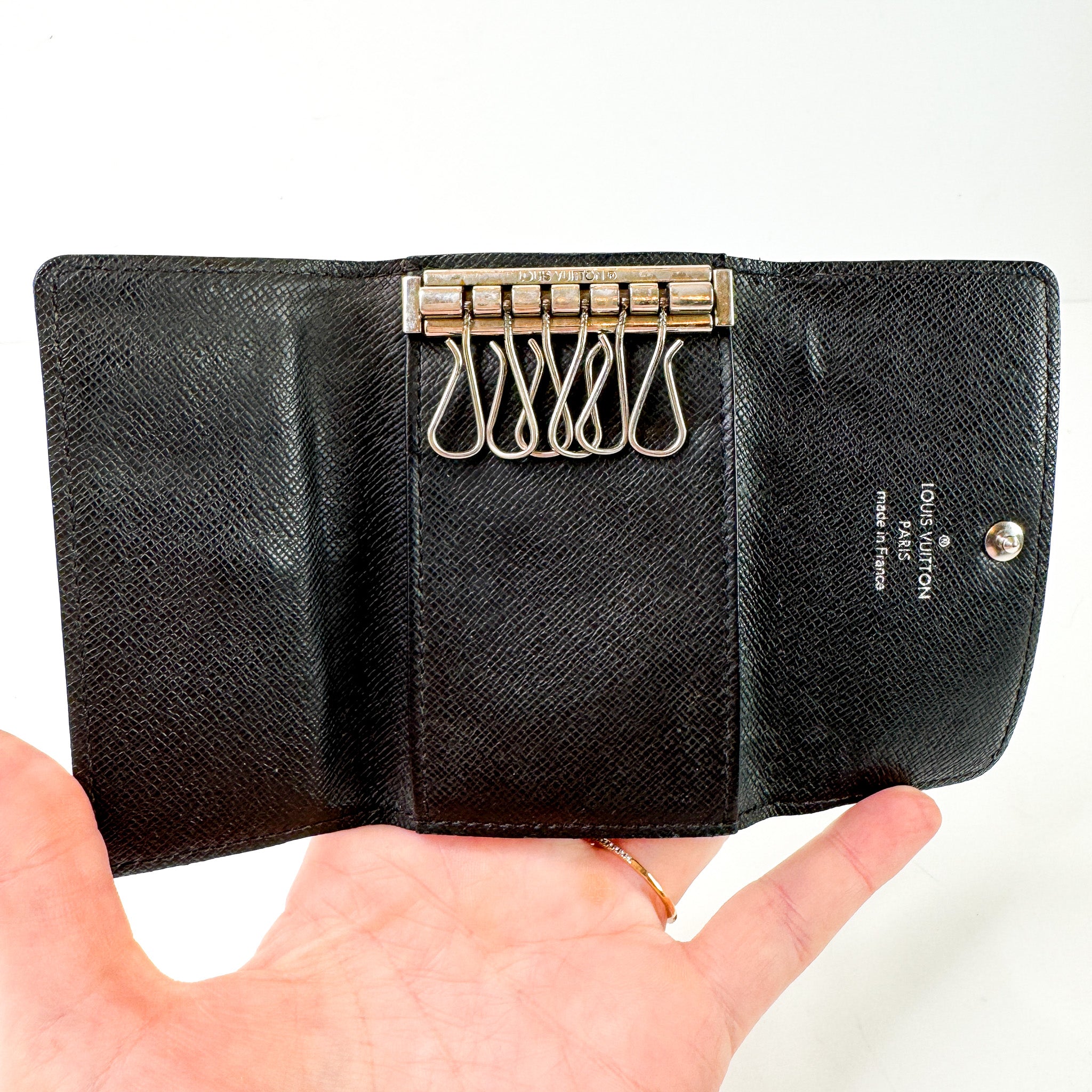 Pre-Owned Authentic Louis Vuitton Coated Canvas Damier Graphite Key Holder
