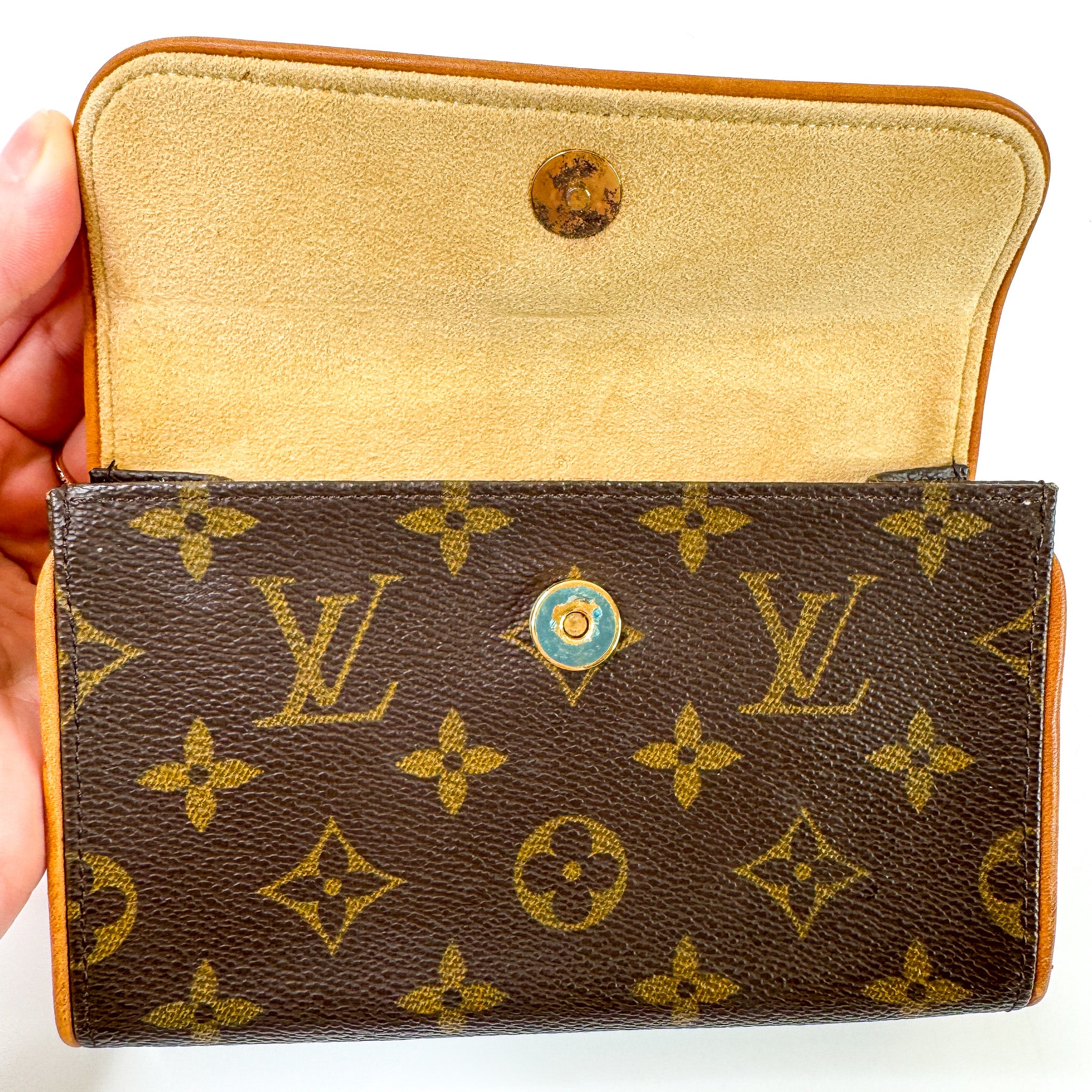Pre-Owned Authentic Louis Vuitton Monogram Coated Canvas Pochette Florentine Bum Bag Belt Bag XS Full Set