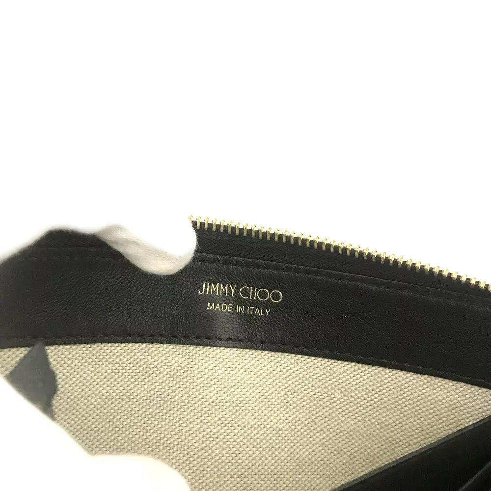 Pre-Owned Authentic Jimmy Choo Black Long Zippy Wallet