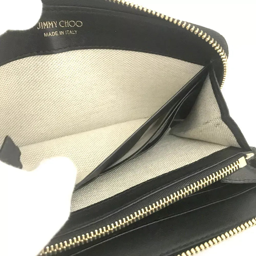 Pre-Owned Authentic Jimmy Choo Black Long Zippy Wallet