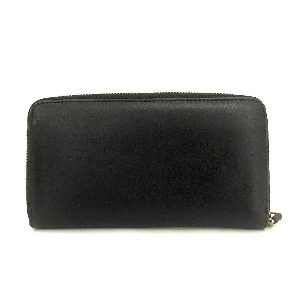 Pre-Owned Authentic Jimmy Choo Black Long Zippy Wallet
