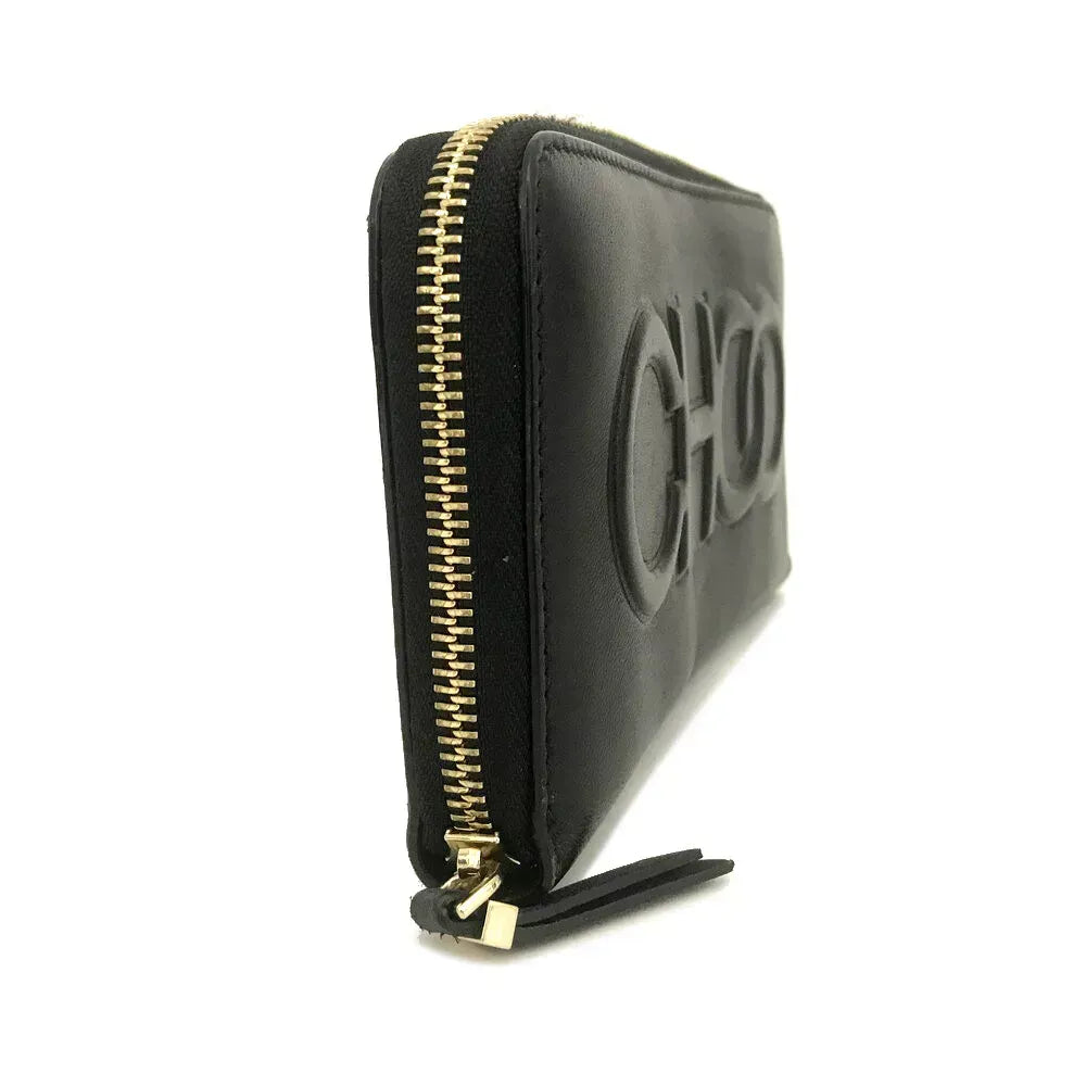 Pre-Owned Authentic Jimmy Choo Black Long Zippy Wallet