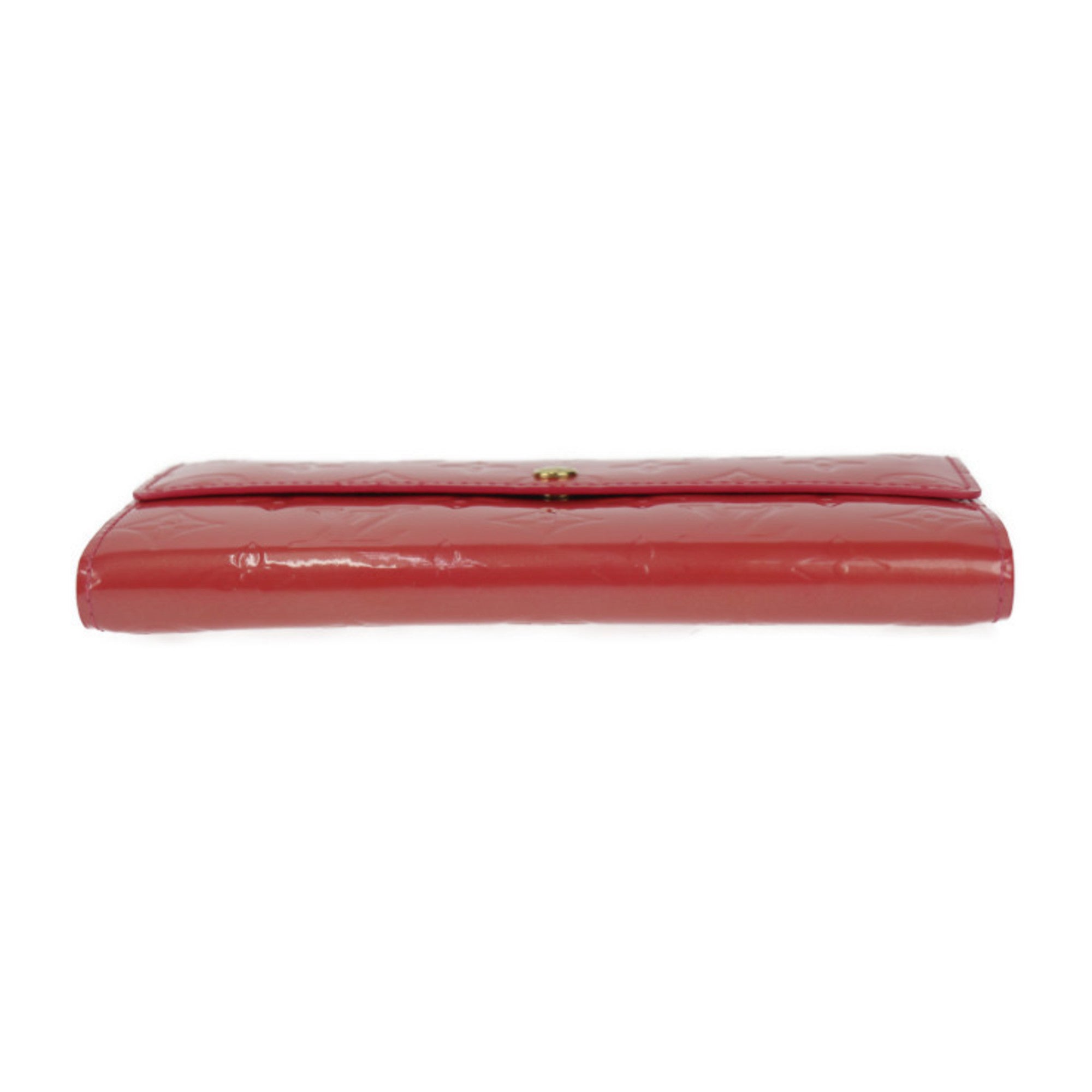 Louis Vuitton Portefeuille Sarah Long Wallet M9140 F Monogram Vernis Raspberry Flap