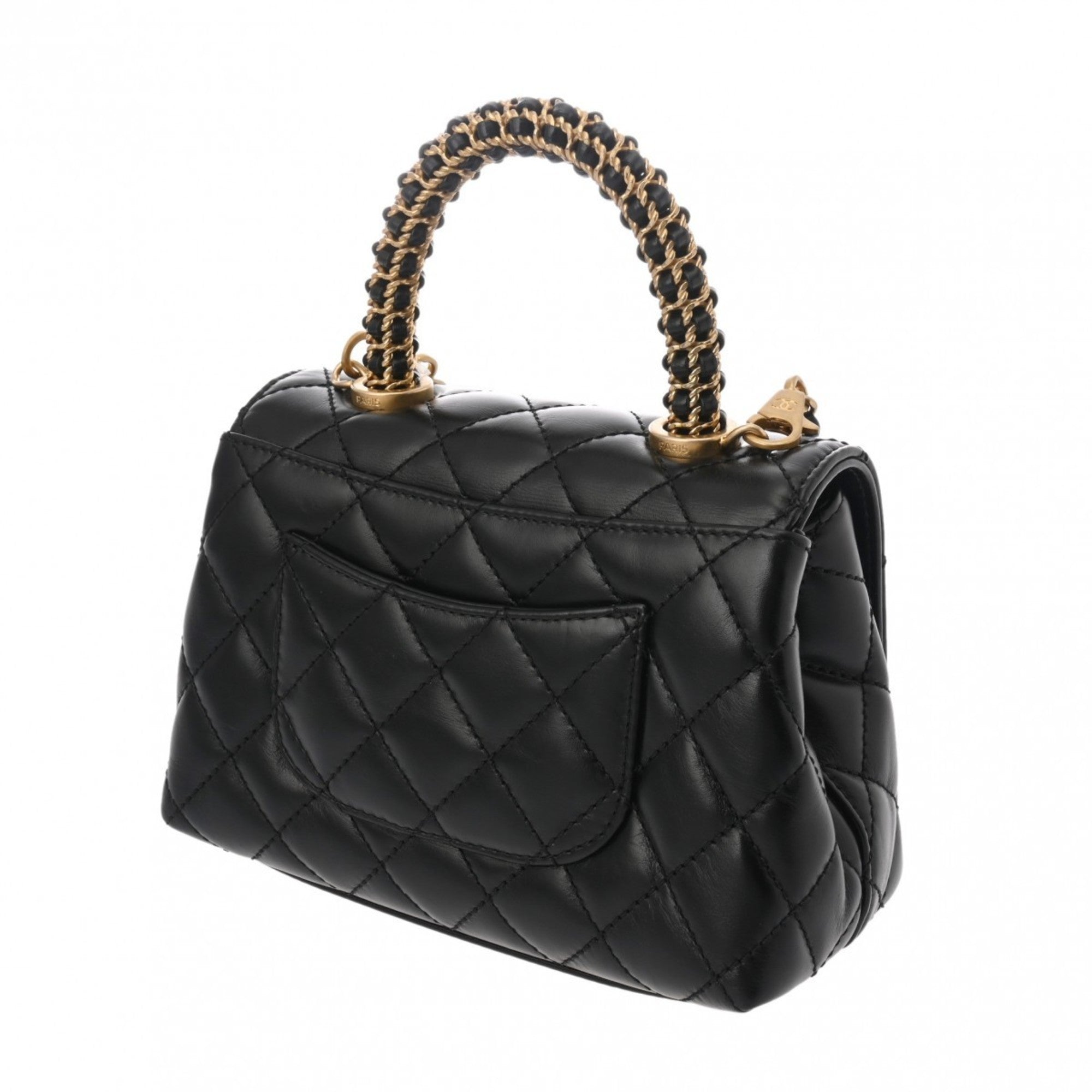 Chanel Matelasse Xxs Black As2215 Women's Calfskin Handbag