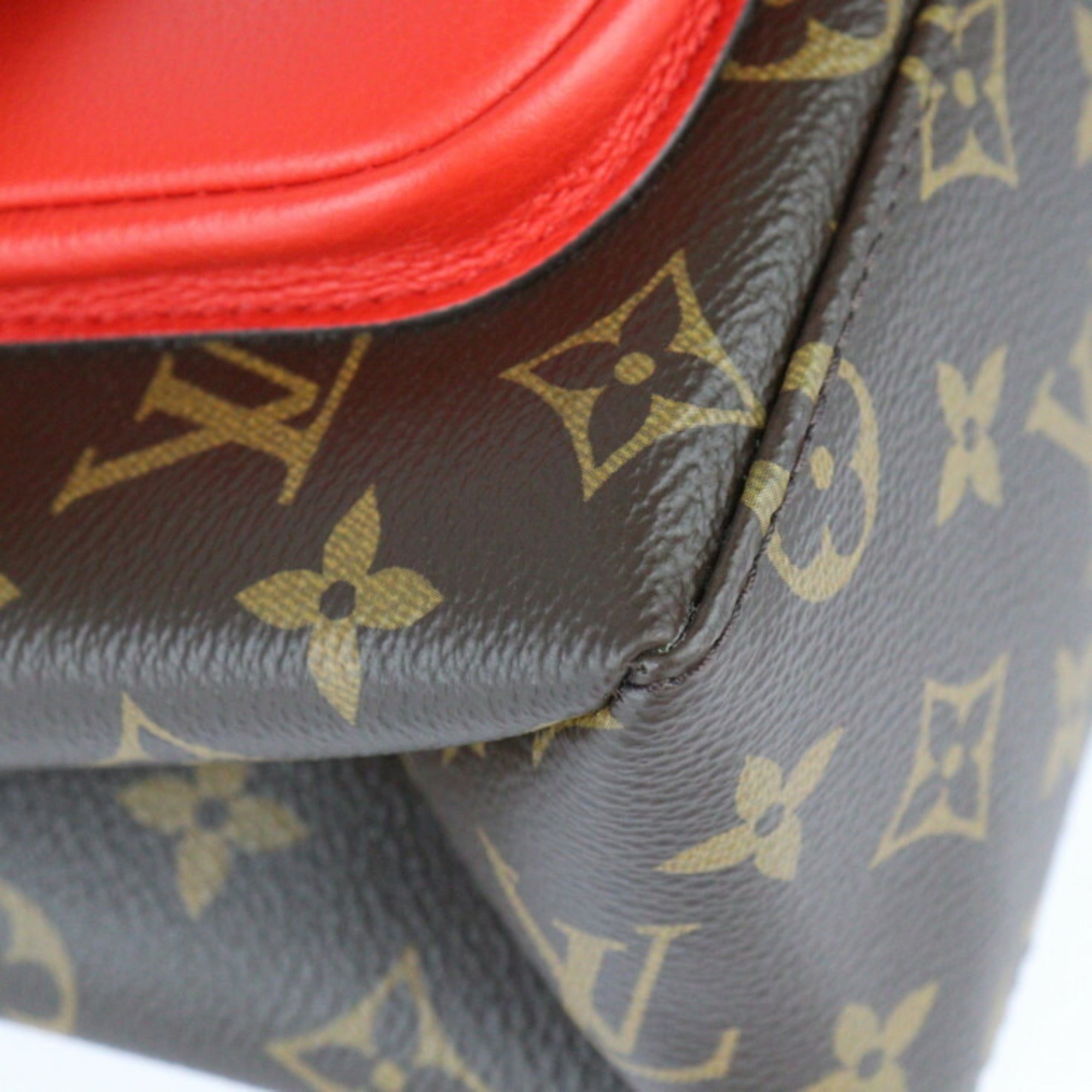 Louis Vuitton Marignan Handbag Coquelicot Leather Brown M44286