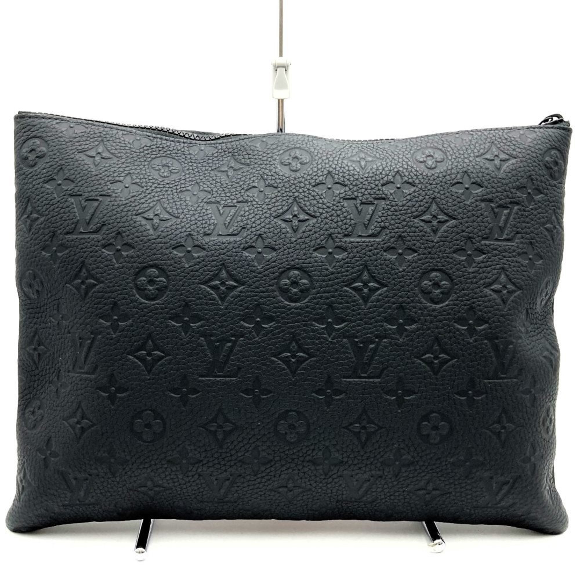 Louis Vuitton Pochette Clutch Bag Document Case Monogram Taurillon Black M67461 Men's Women's