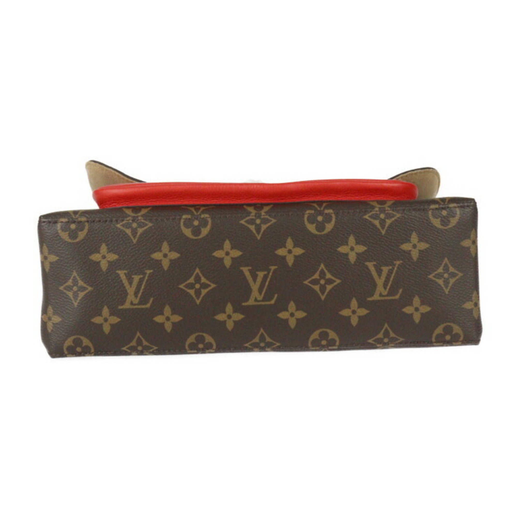 Louis Vuitton Marignan Handbag Coquelicot Leather Brown M44286