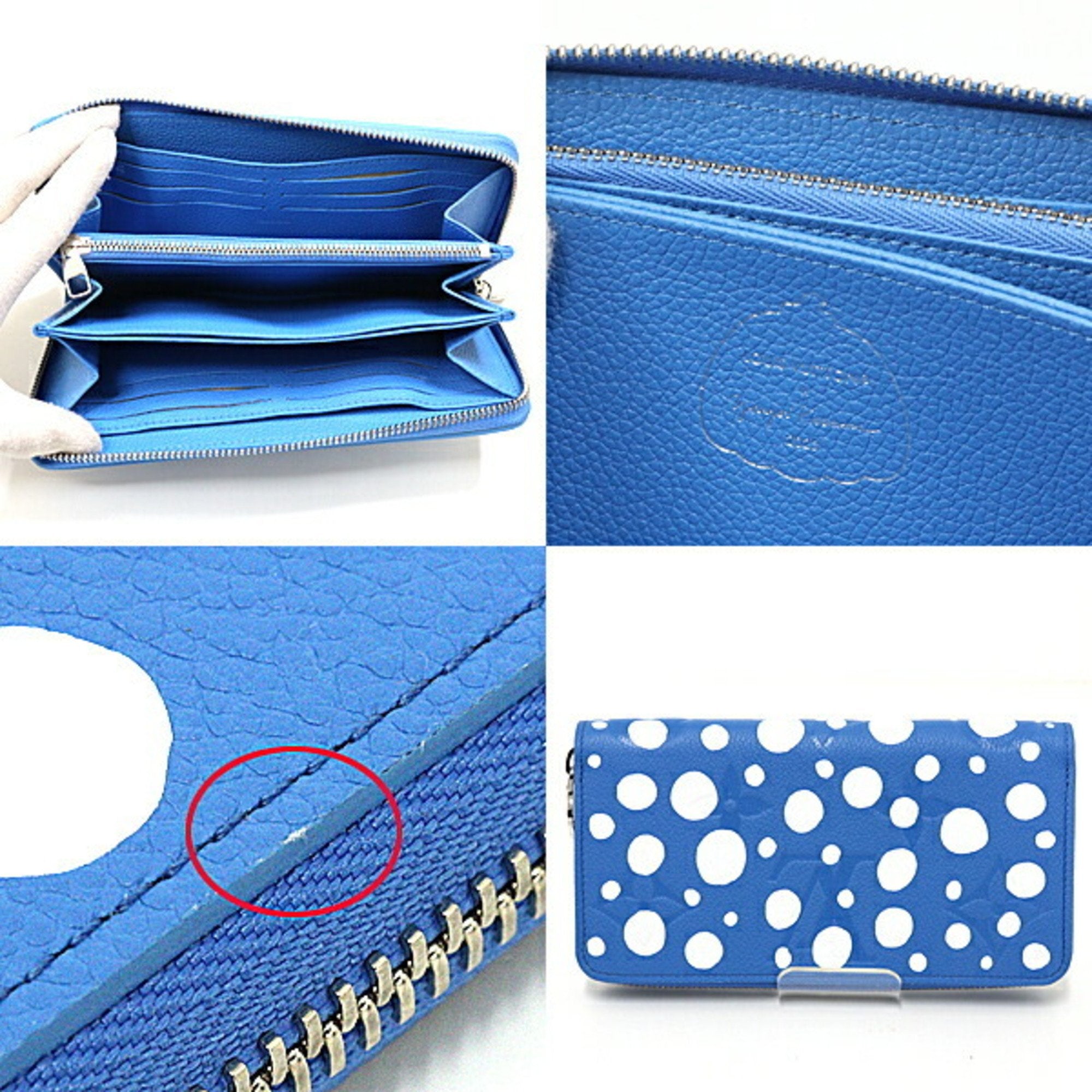 Louis Vuitton Zippy Wallet Infinity Dot Blue Blanc M81954