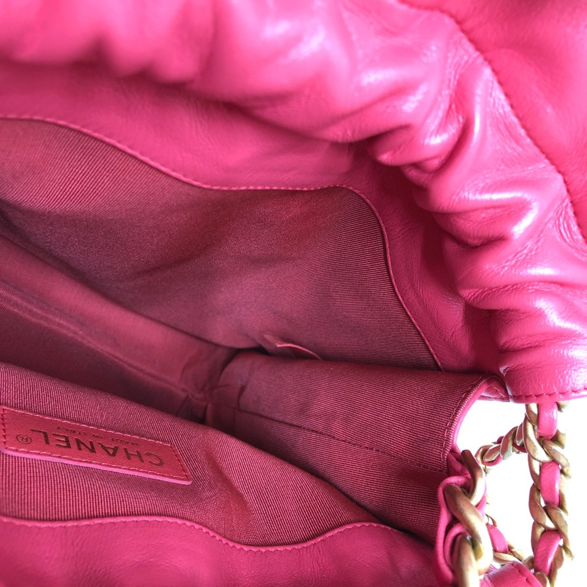 Chanel Chain Hand Bag Pink Gold Hardware