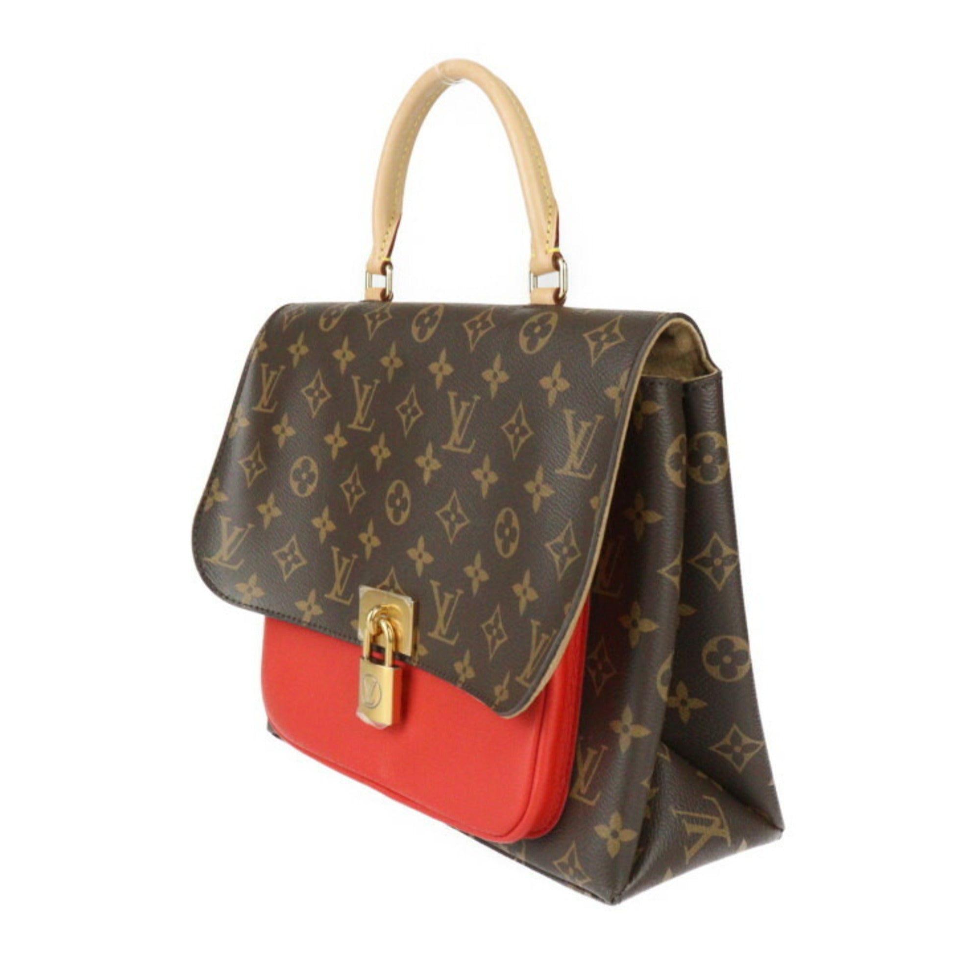 Louis Vuitton Marignan Handbag Coquelicot Leather Brown M44286