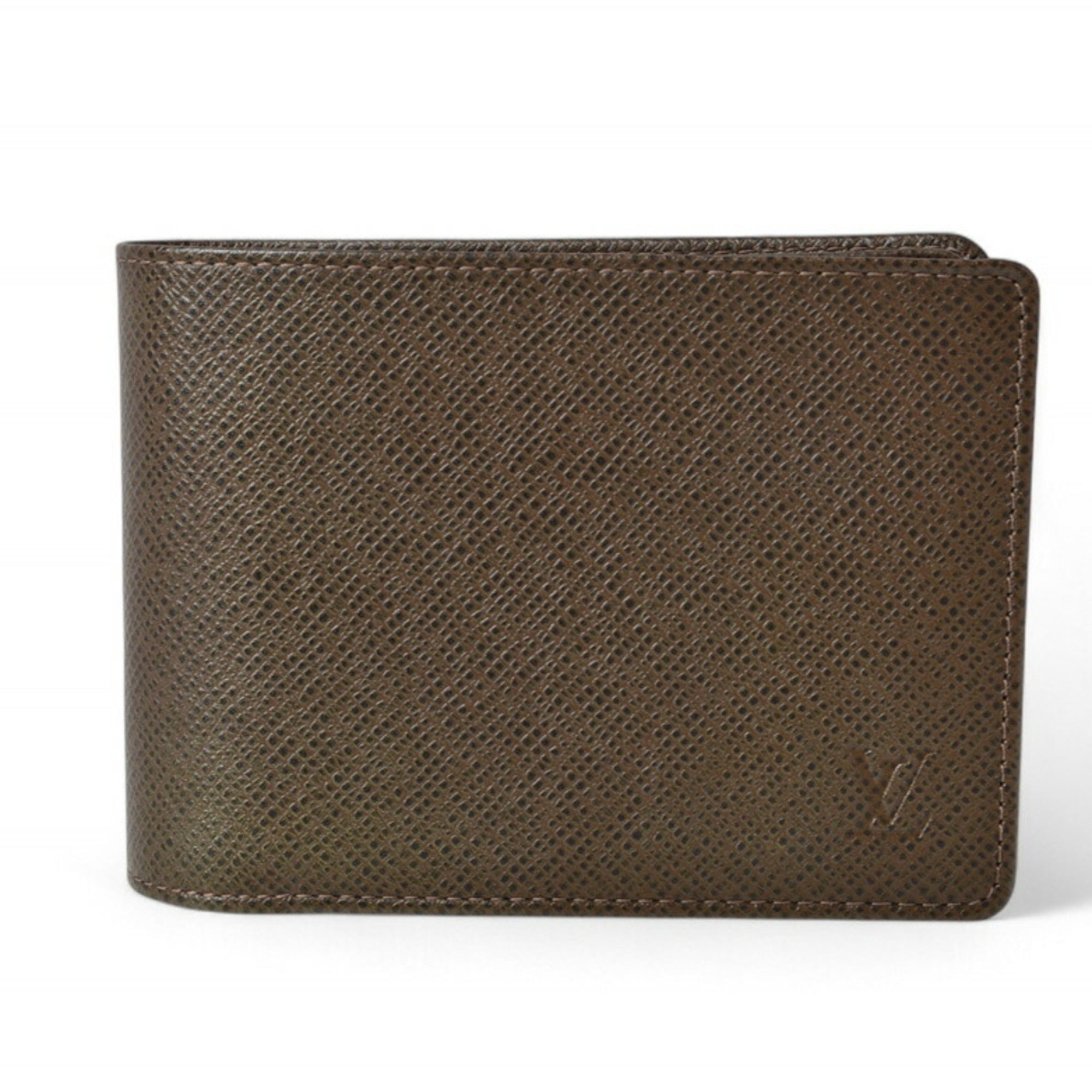Louis Vuitton Folding Wallet Billfold Portobier 3 Vole Grisli M30428