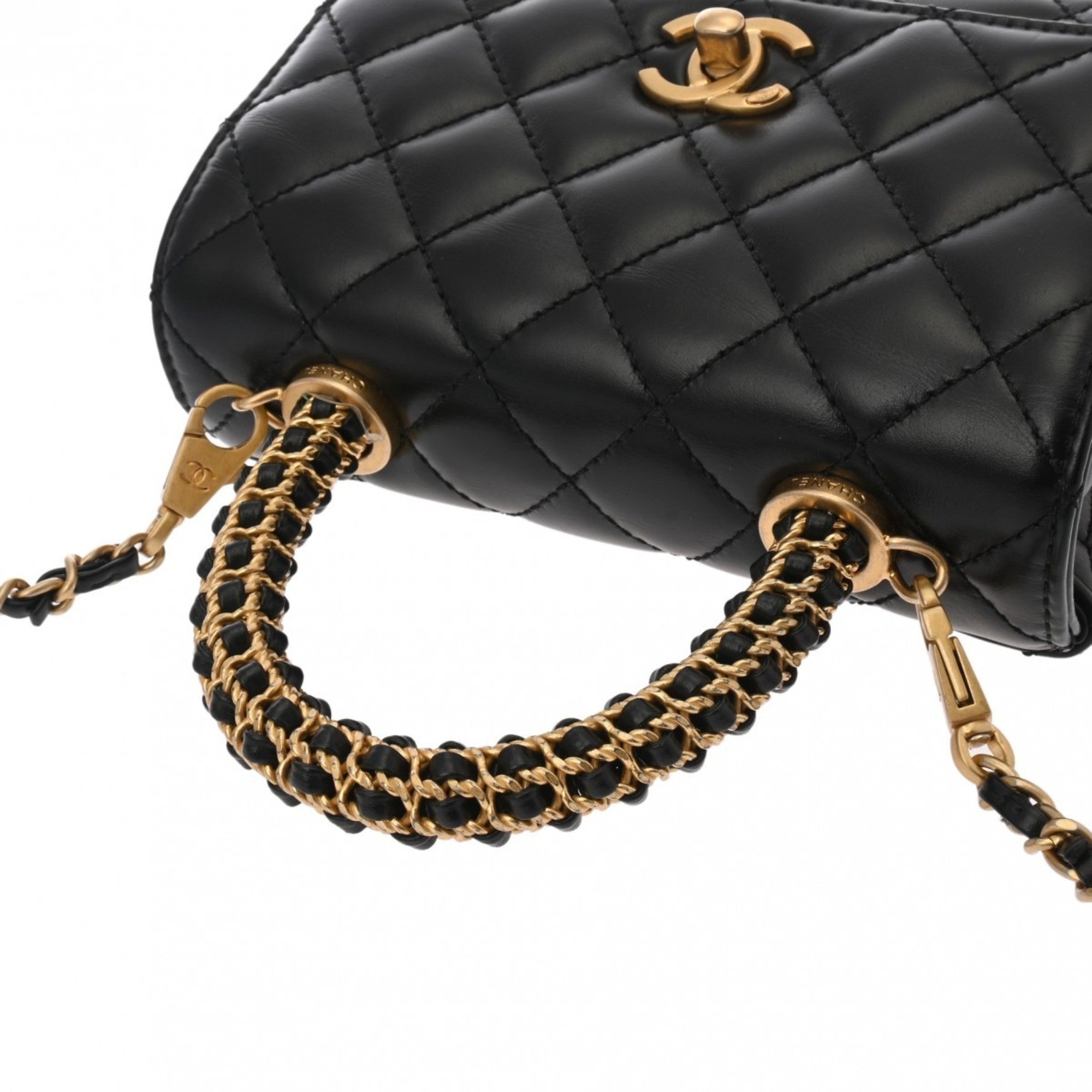Chanel Matelasse Xxs Black As2215 Women's Calfskin Handbag