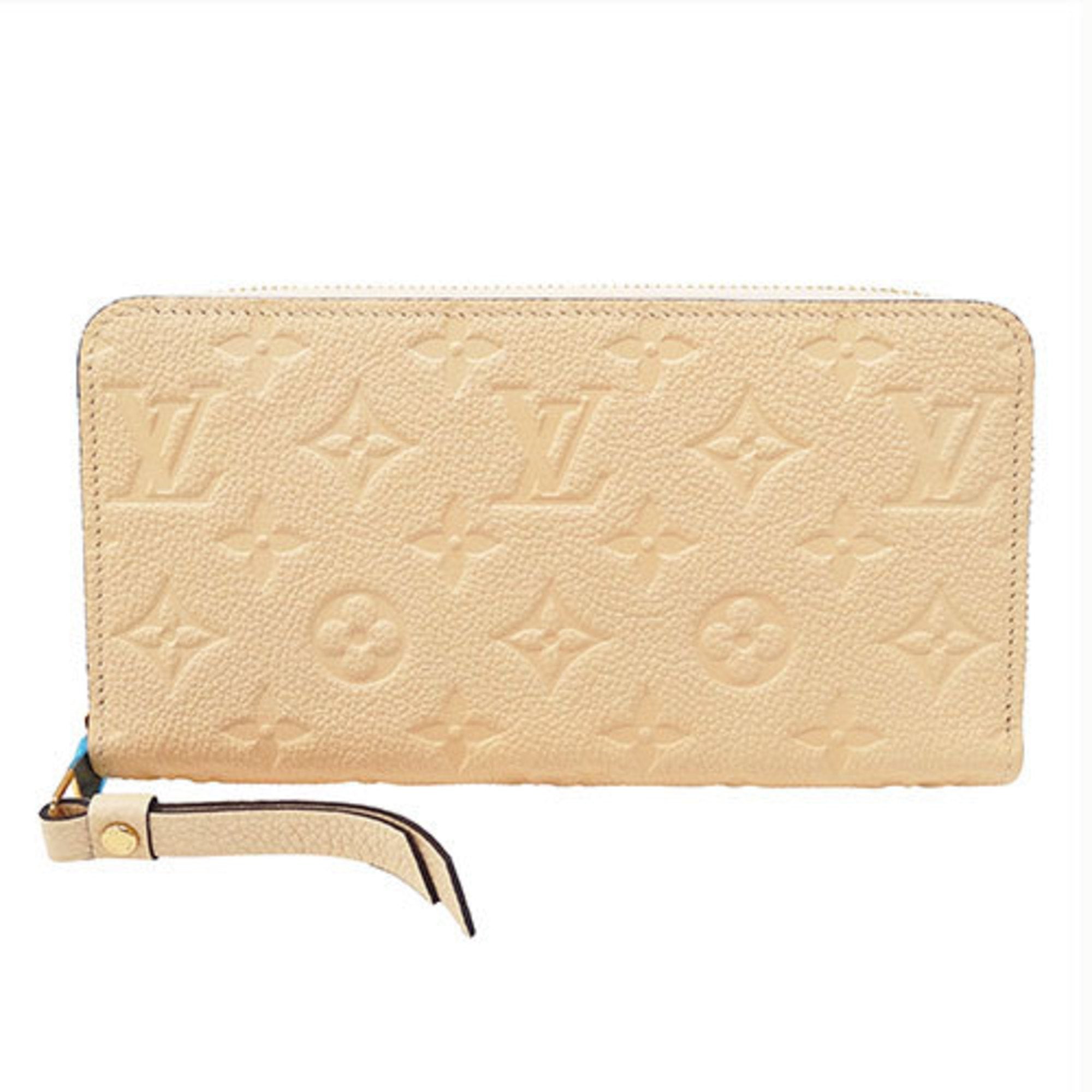 Louis Vuitton Long Monogram Empreinte Zippy Wallet Crème Light Beige M82212