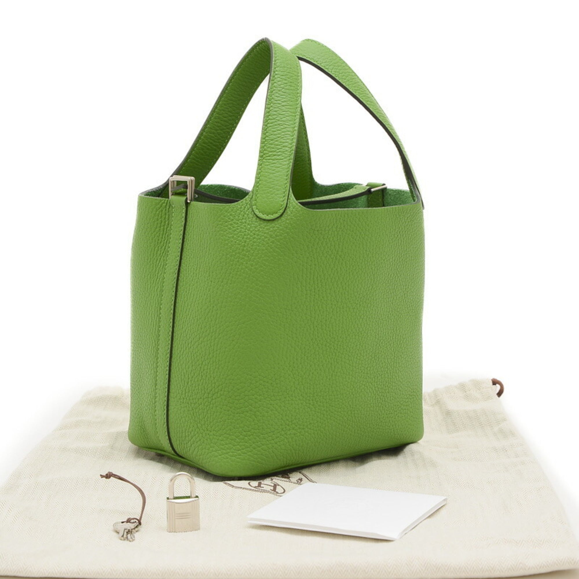 Hermes Picotin Lock Pm 18 Handbag Taurillon Vert Yucca W Stamp