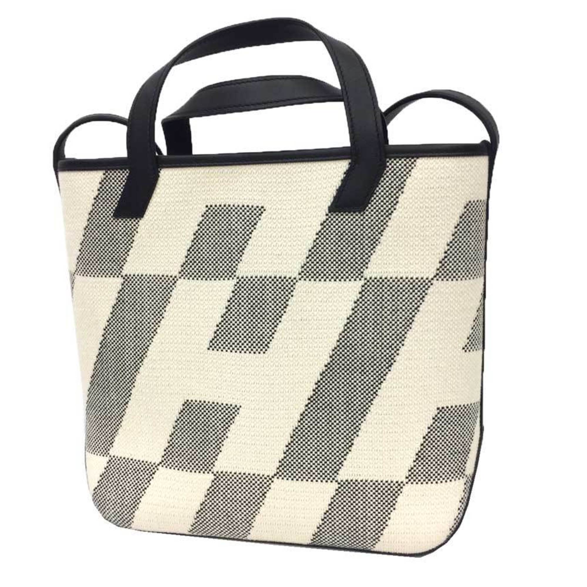 Hermes H Ambier 27 Pm Tote Bag 2021 Toile Canvas/Swift Ecru/Black Aq10274