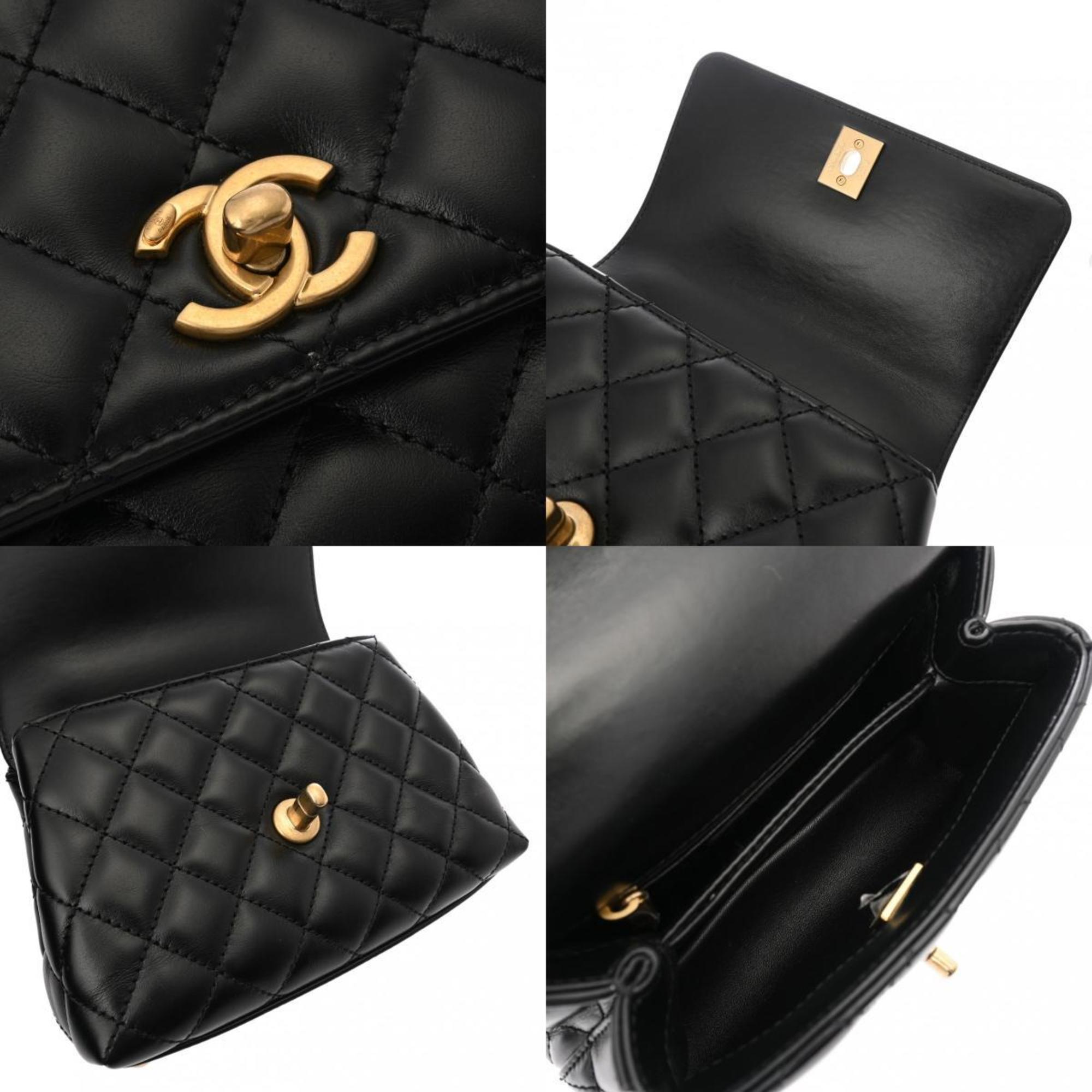 Chanel Matelasse Xxs Black As2215 Women's Calfskin Handbag