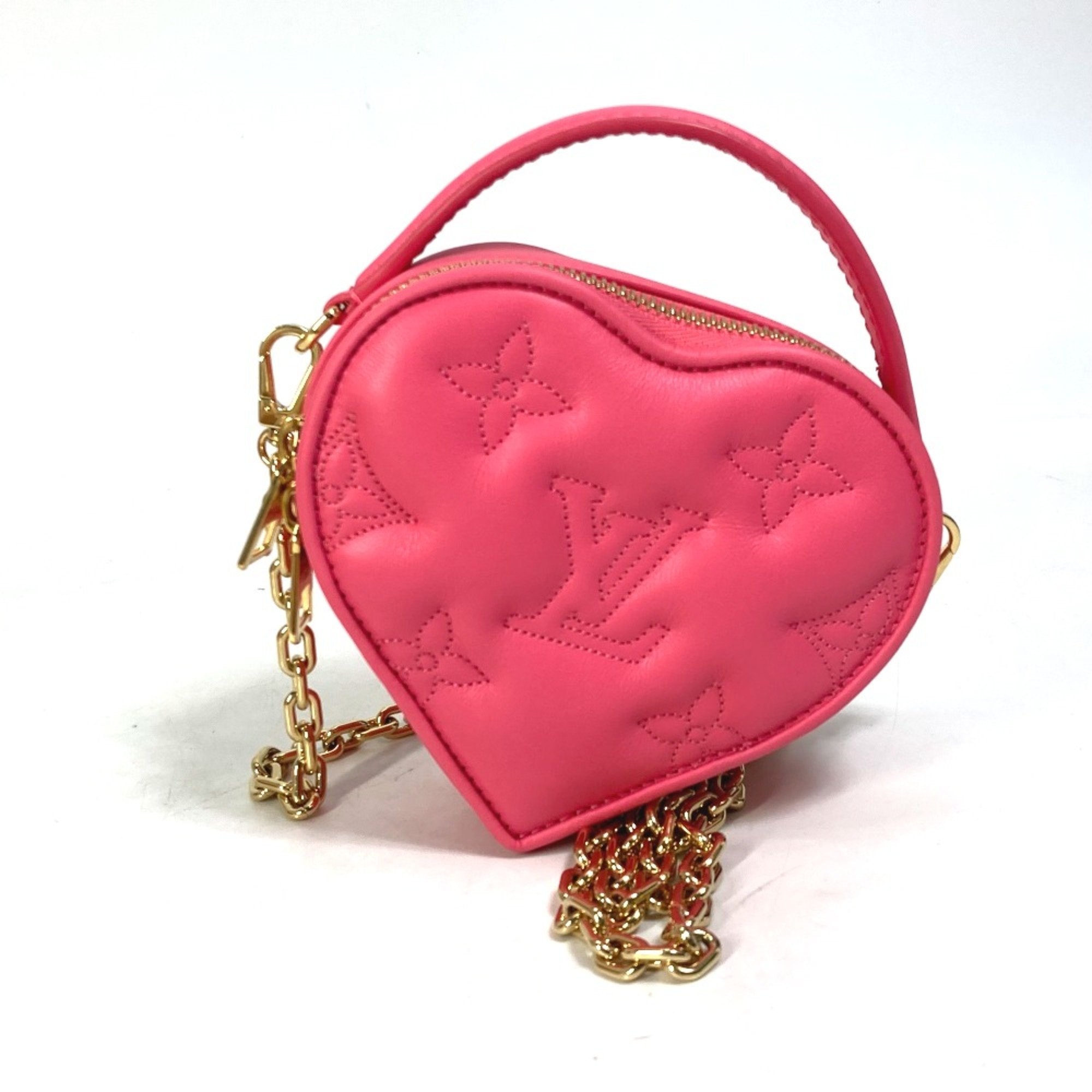 Louis Vuitton M81893 Monogram Bubblegram Chain Bag 2 Way Bag Hand Bag Shoulder Bag Dragon Fruit Pink