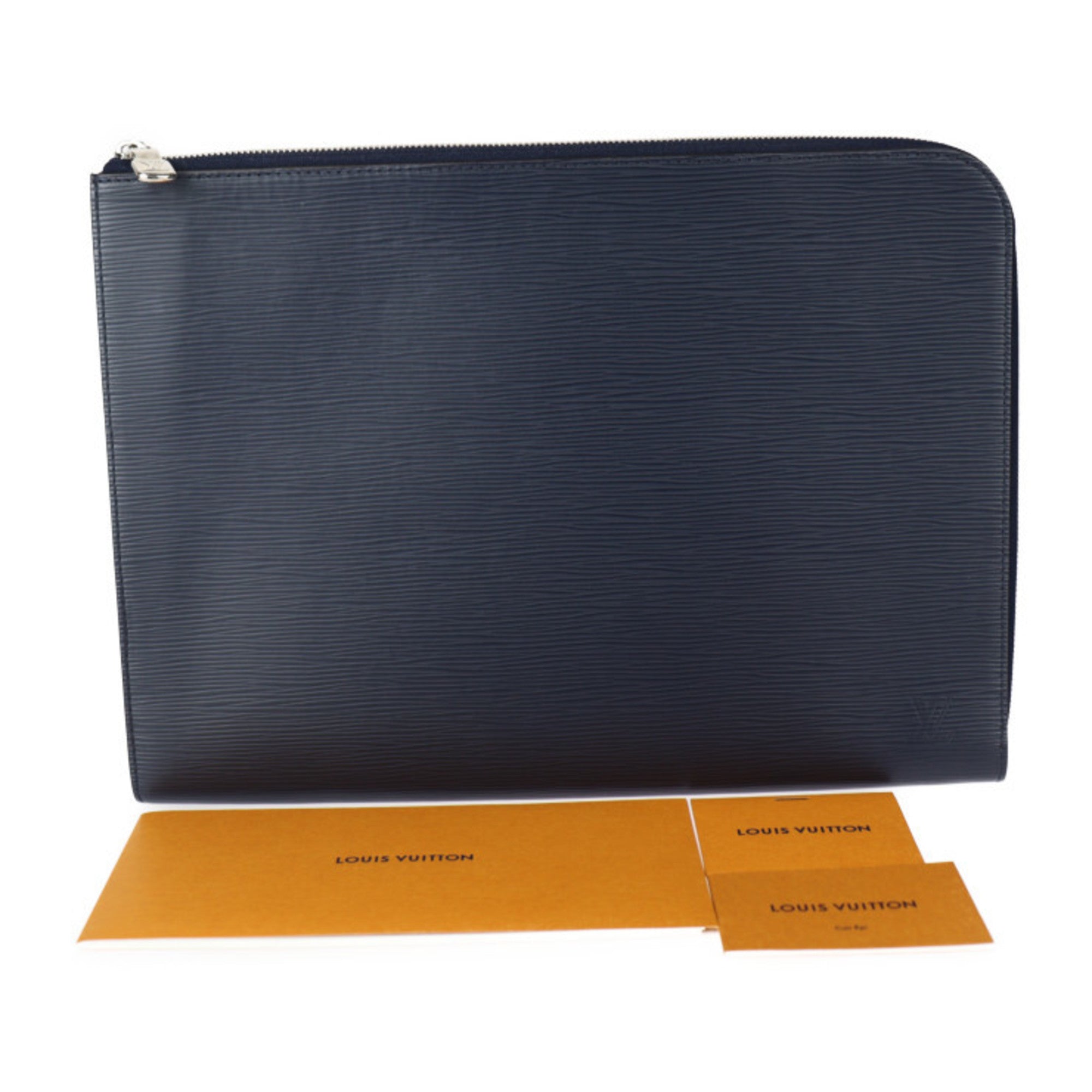 Louis Vuitton Pochette Jour Gm Second Bag M64154 Epi Leather Blue Marine L Shaped Clutch Pouch