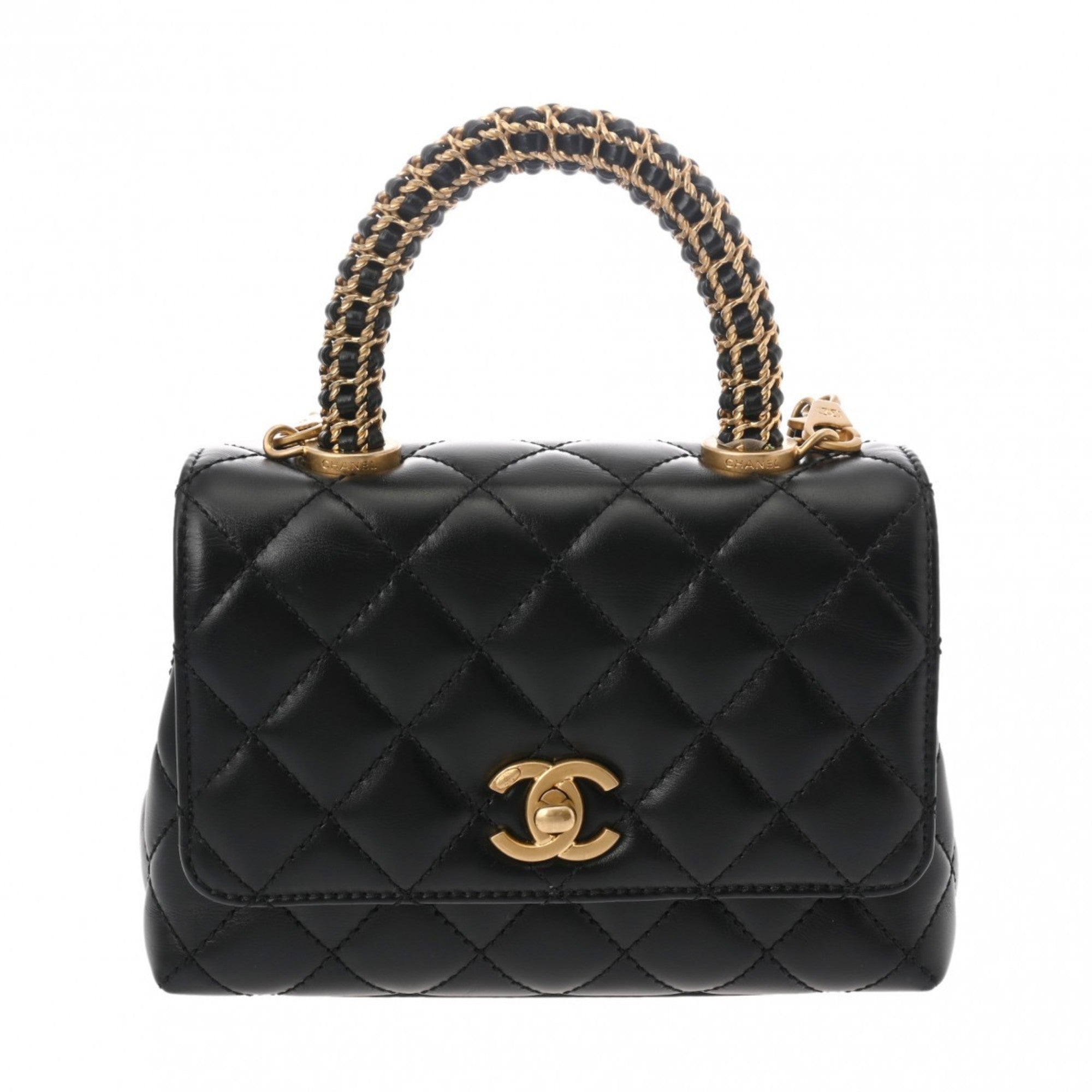 Chanel Matelasse Xxs Black As2215 Women's Calfskin Handbag
