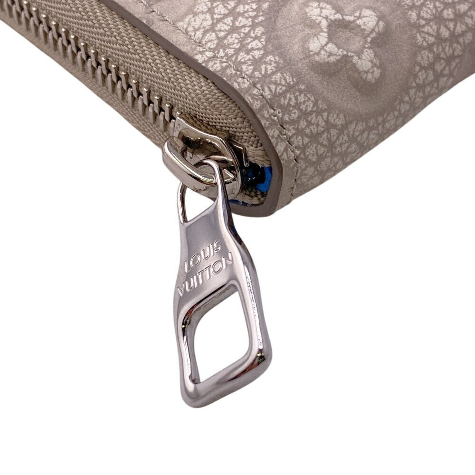 Louis Vuitton M81573 Zippy Wallet Vertical Round Taurillon Climbing Long Blue Women's