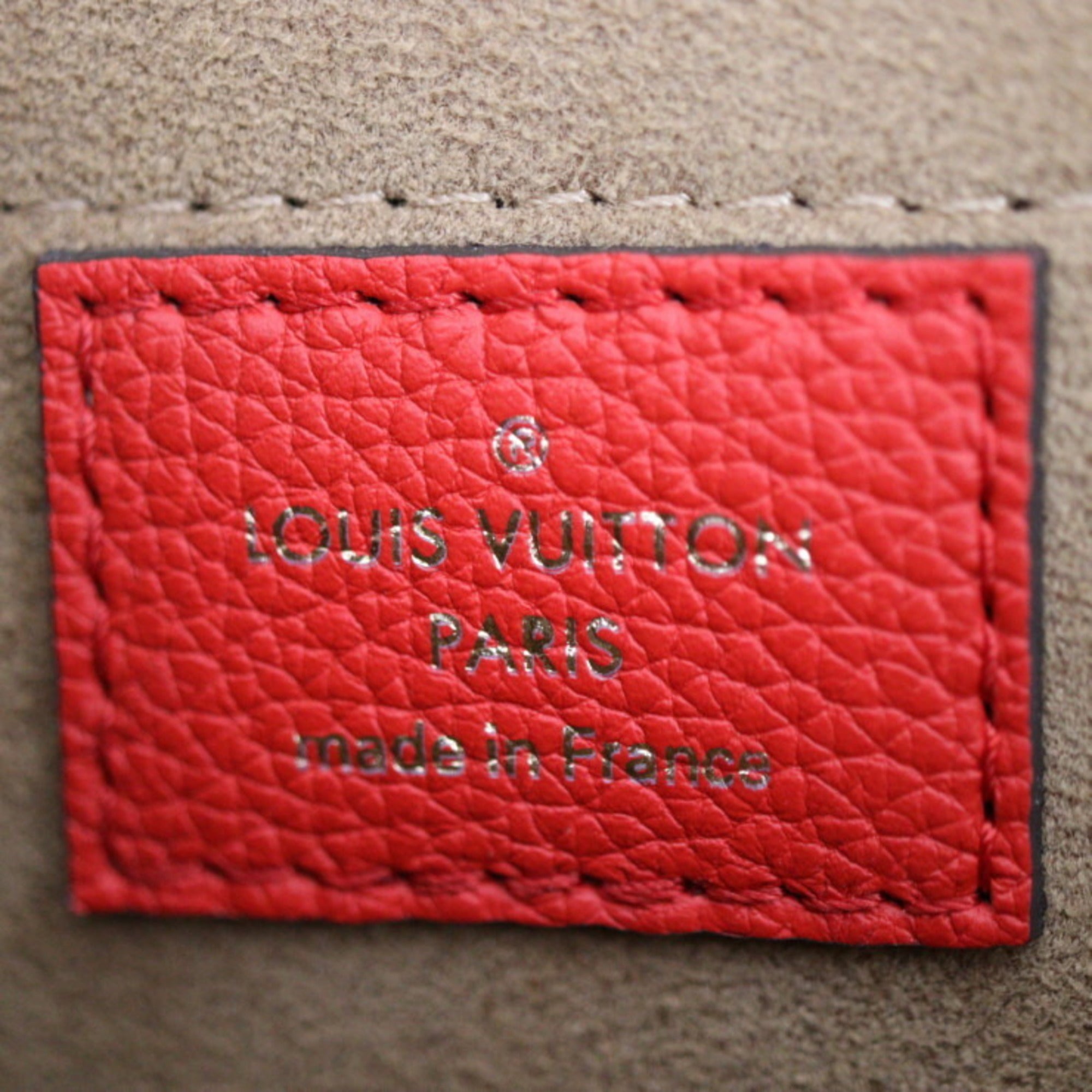 Louis Vuitton Marignan Handbag Coquelicot Leather Brown M44286