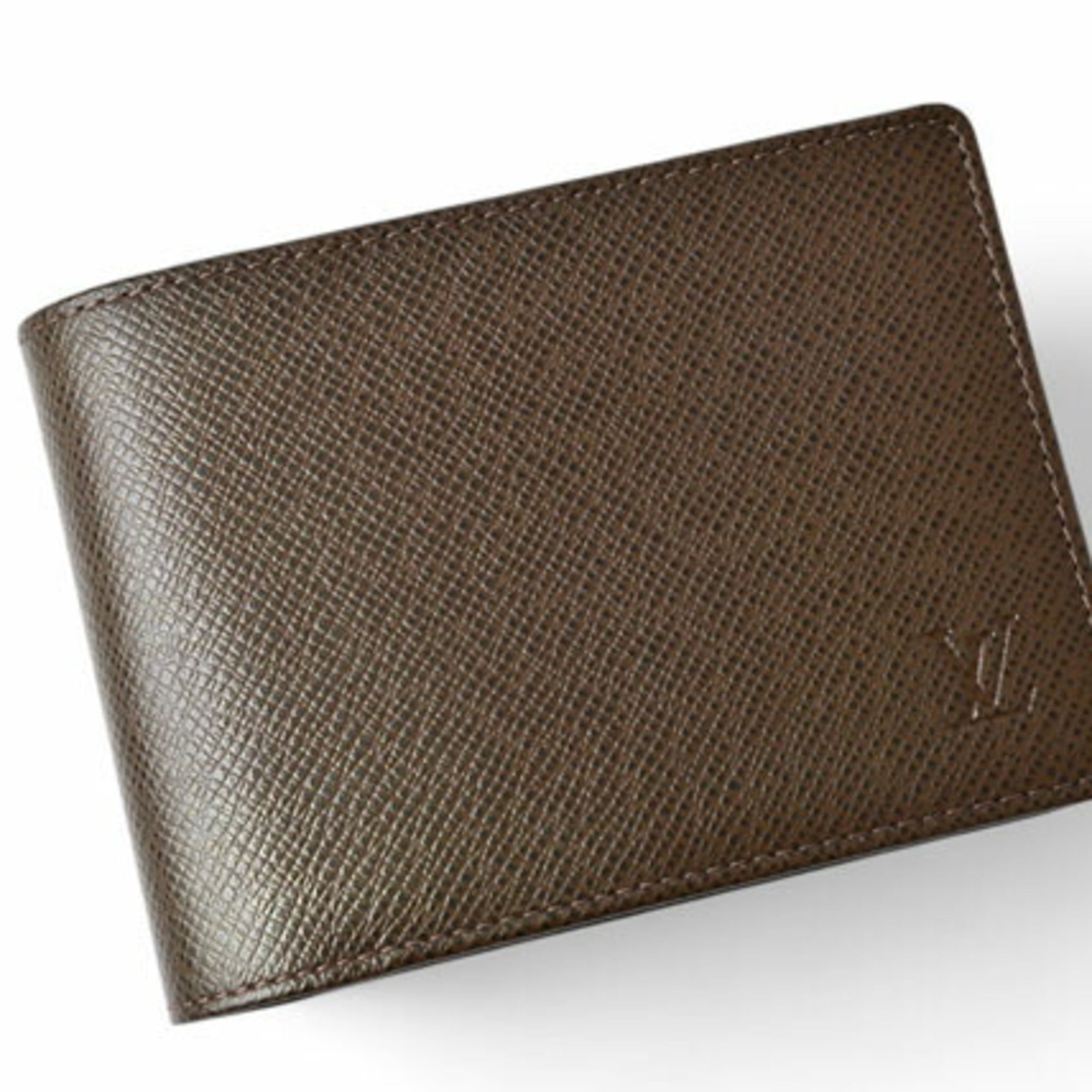 Louis Vuitton Folding Wallet Billfold Portobier 3 Vole Grisli M30428