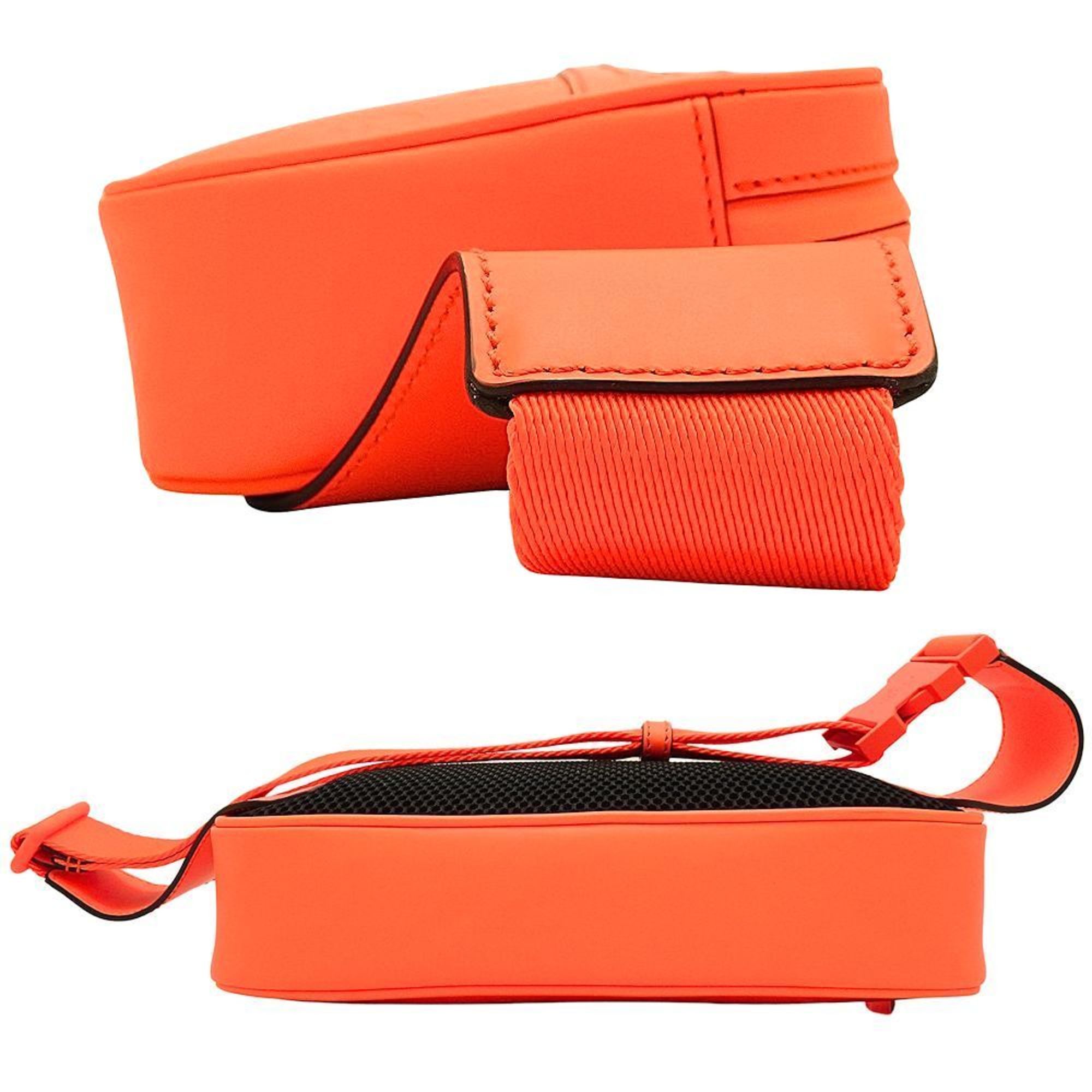 Gucci Belt Bag 771422 Body Gg Rubber Effect Leather Bright Orange 352032