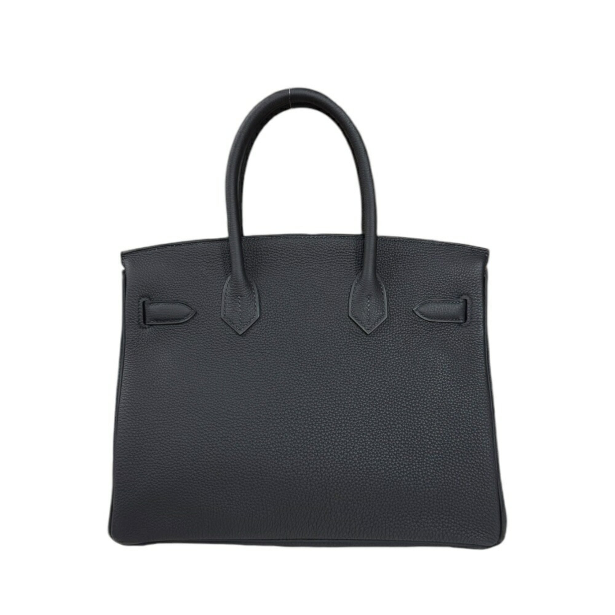 Hermes Birkin 30 Handbag Leather Black Women's Hermes