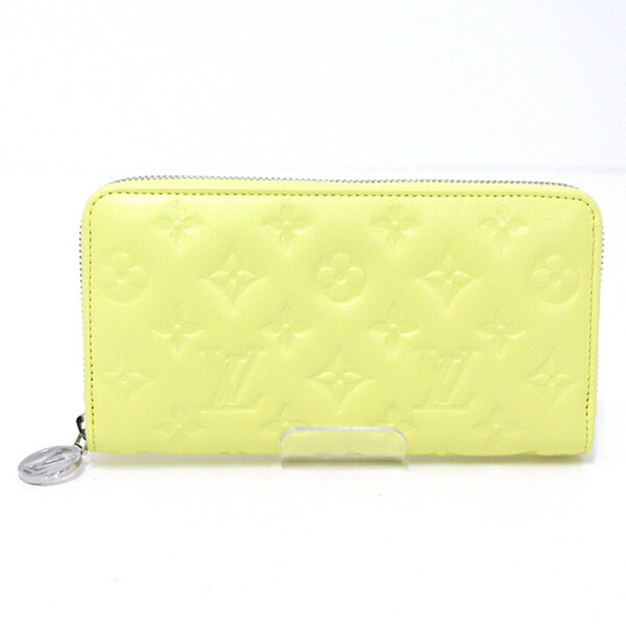 Louis Vuitton Zippy Wallet Lamb Leather Yellow M83104 Embossed Long Lv Circle