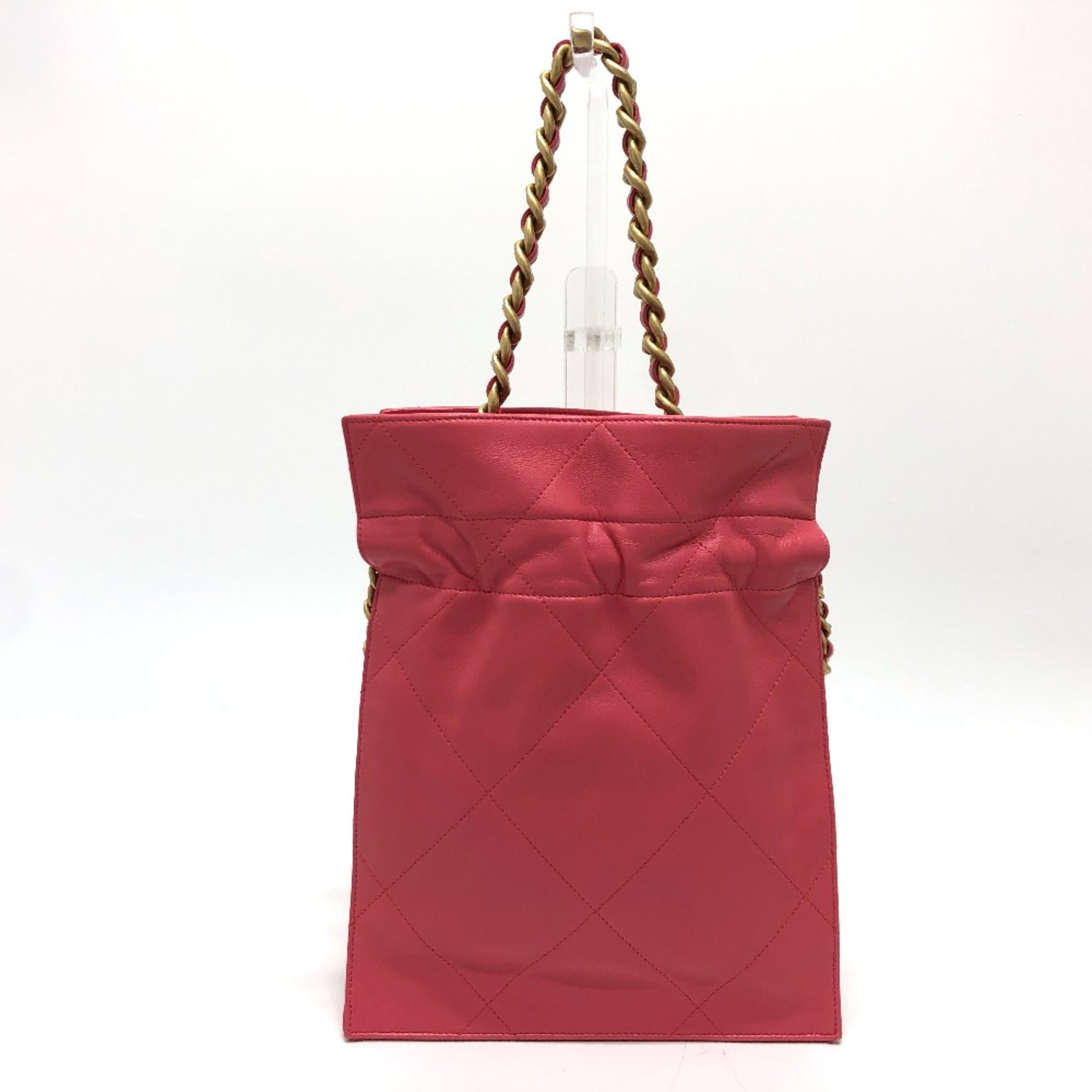 Chanel Chain Hand Bag Pink Gold Hardware