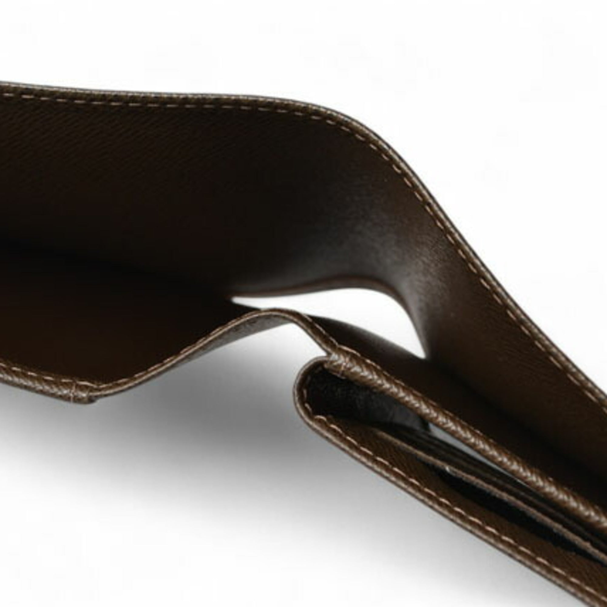 Louis Vuitton Folding Wallet Billfold Portobier 3 Vole Grisli M30428