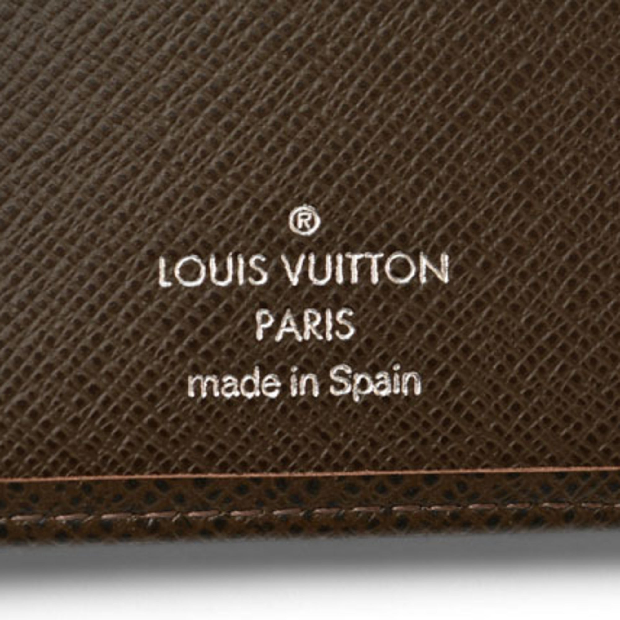 Louis Vuitton Folding Wallet Billfold Portobier 3 Vole Grisli M30428