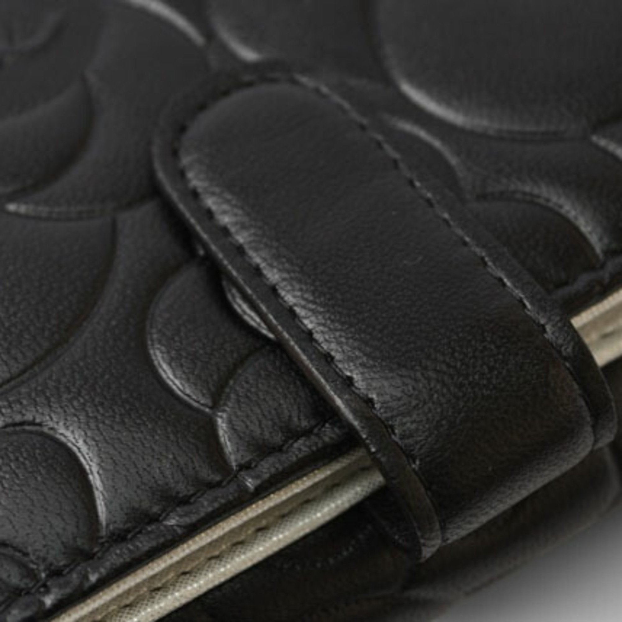 Chanel Wallet Chanel Folding Double Camellia Embossed Black Silver 7422