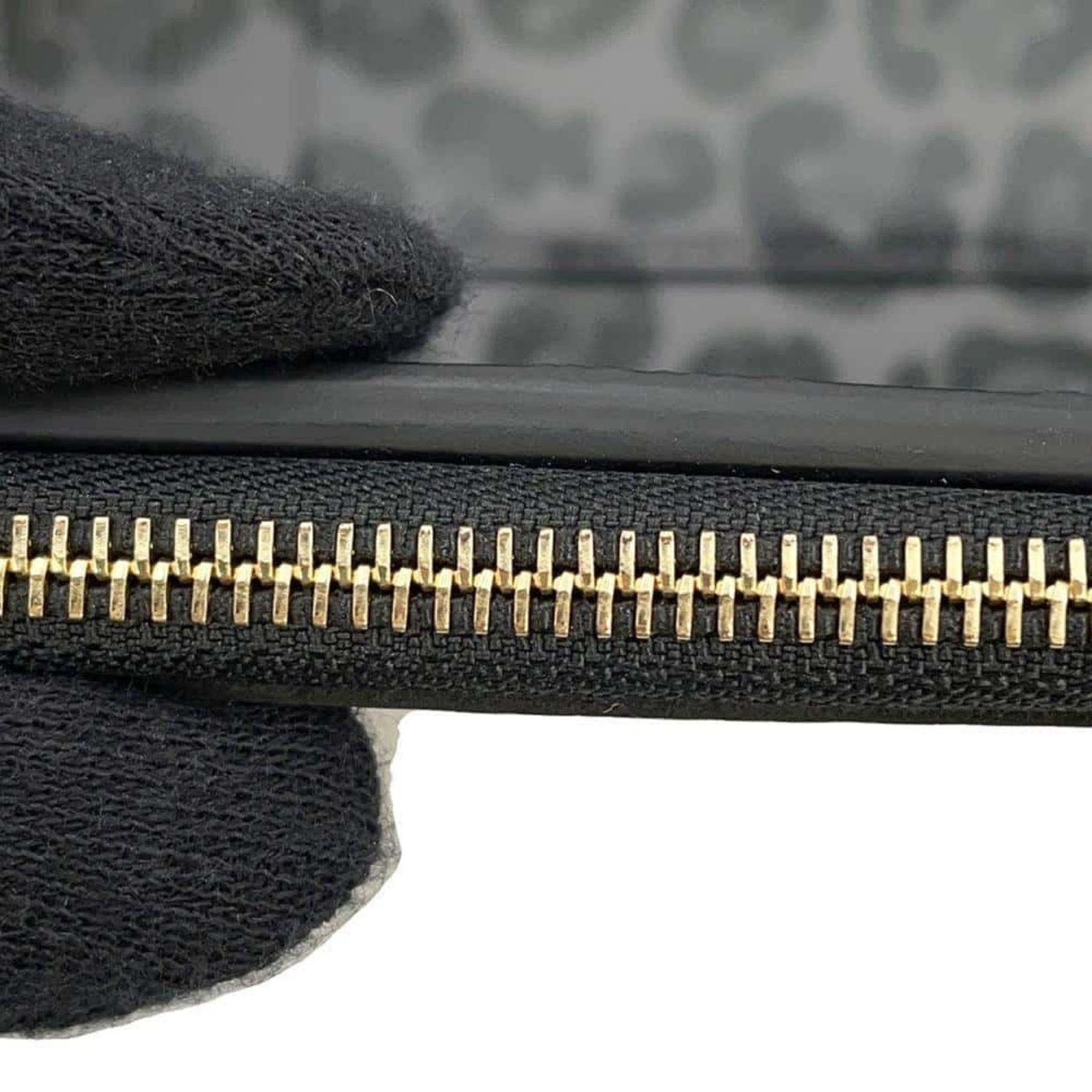 Louis Vuitton Tri Fold Wallet Taurillon Leather Leopard Portefeuille Capucines Compact M80795 Black